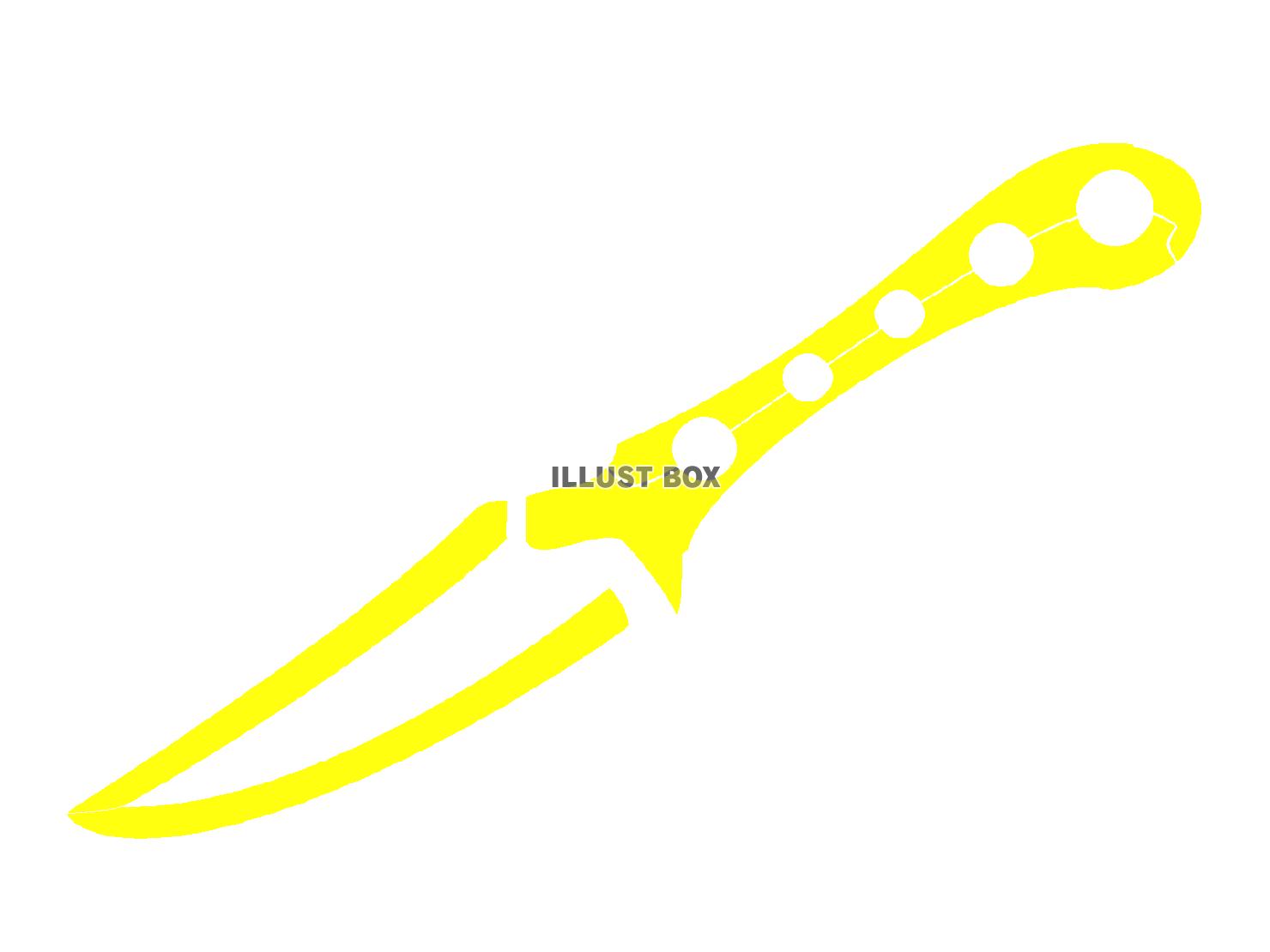 黄色の投げナイフのシルエット