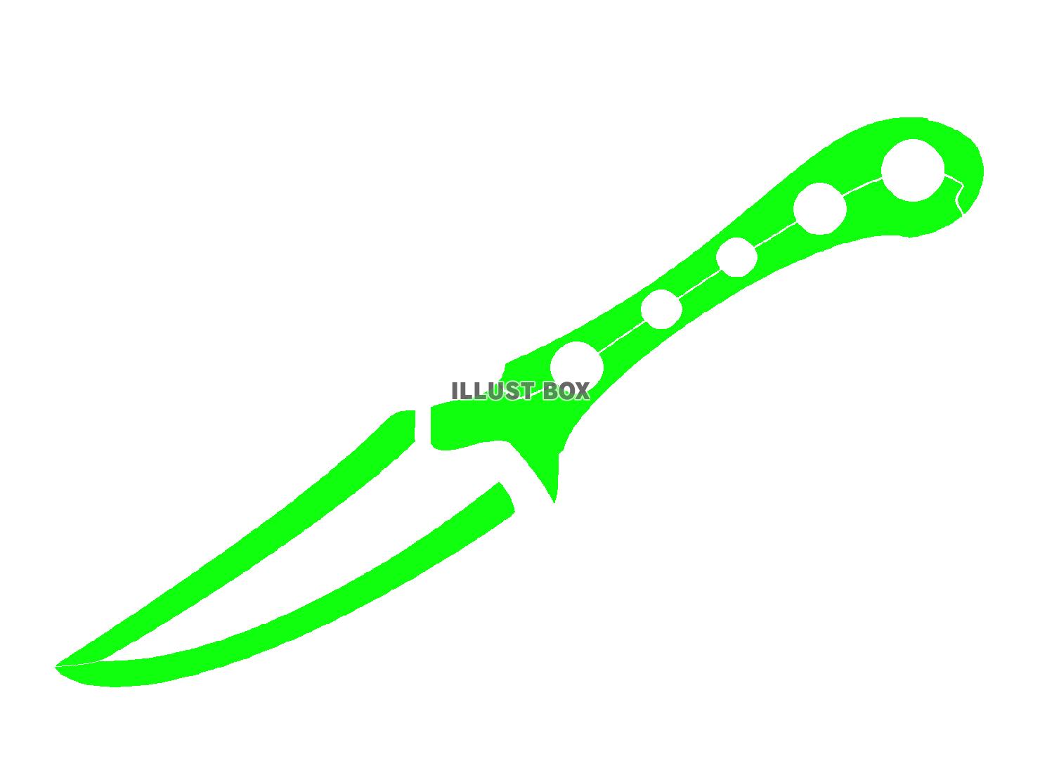 緑色の投げナイフのシルエット
