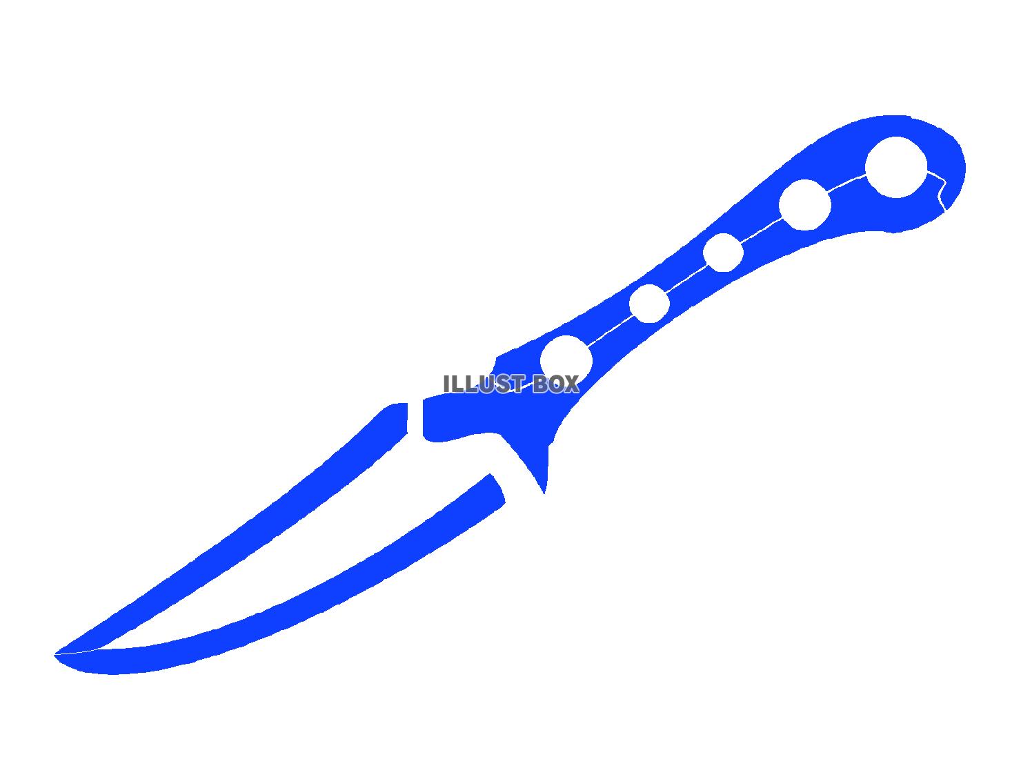 青色の投げナイフのシルエット