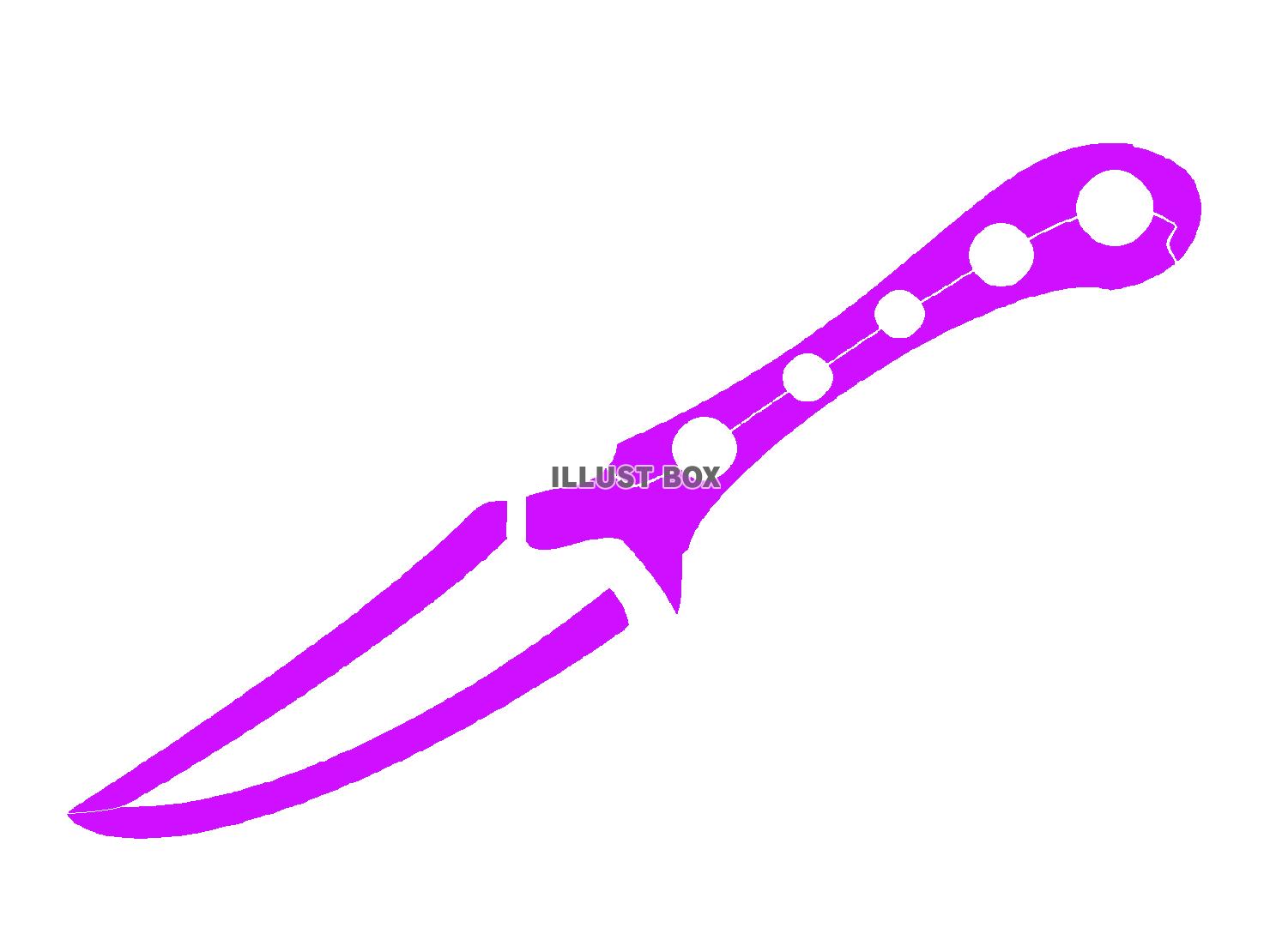 紫色の投げナイフのシルエット