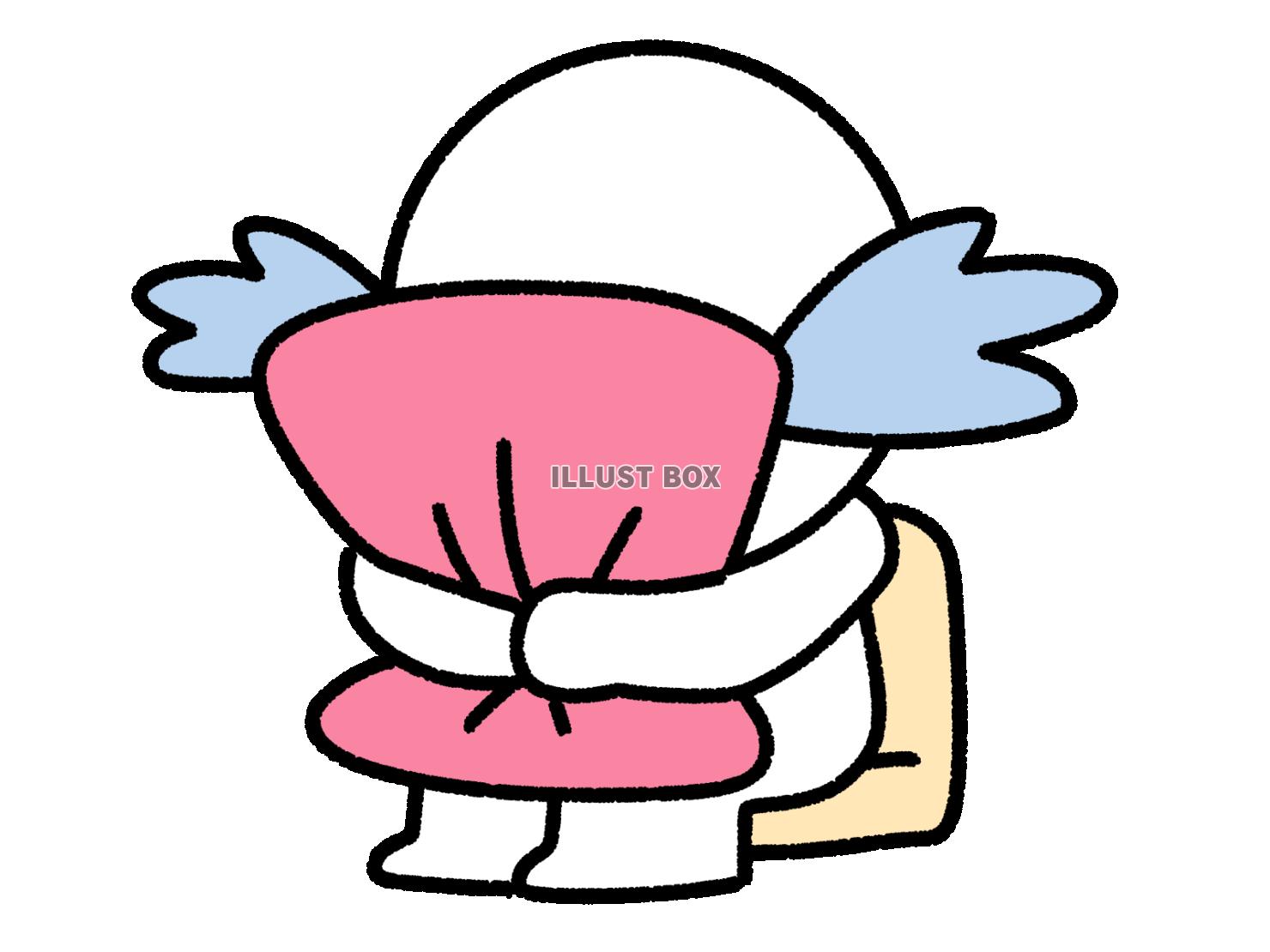 枕を抱いて大泣きする棒人間