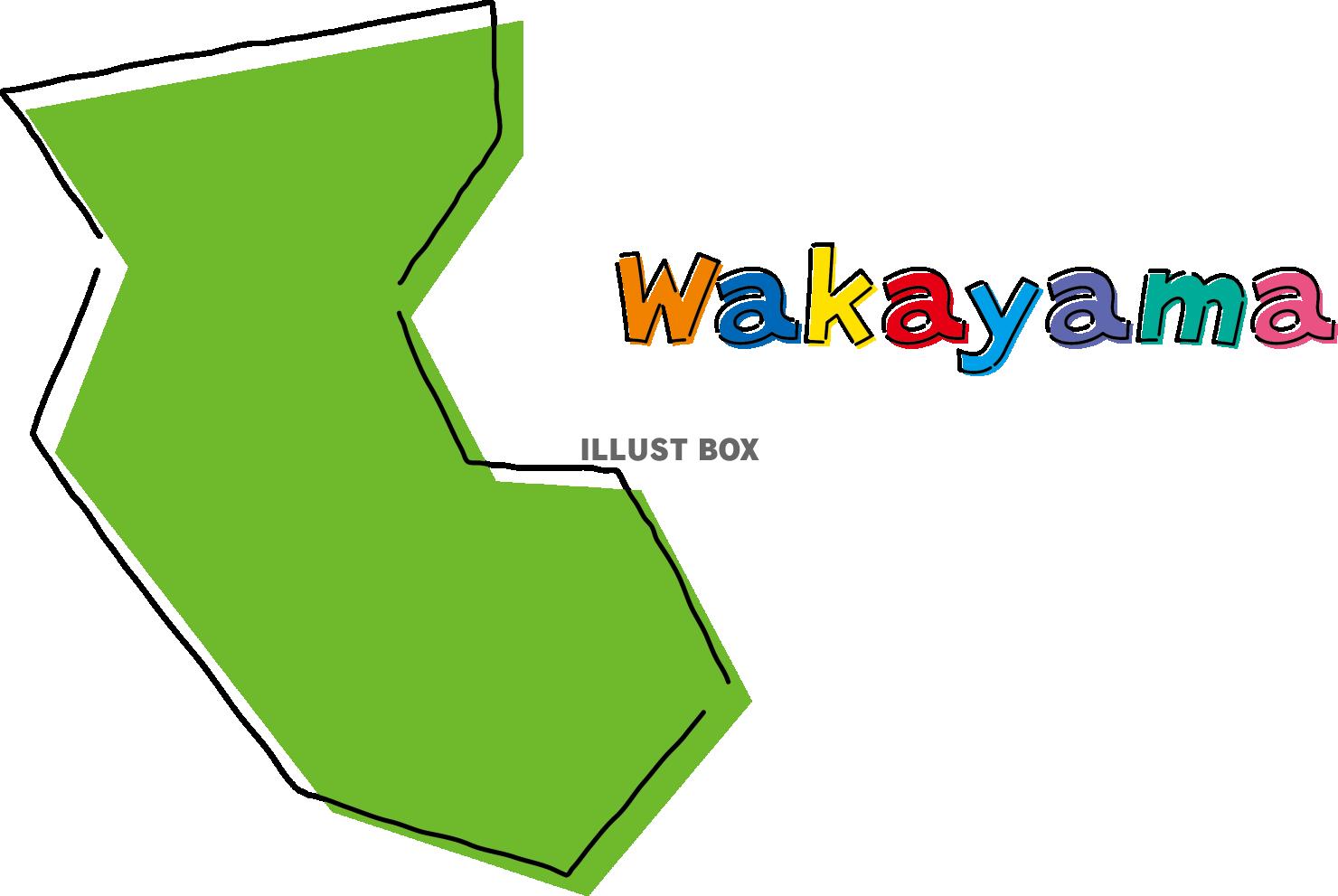 和歌山　手描き風のシンプルな線画の地図