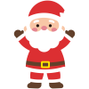 立ってバンザイするサンタクロース
