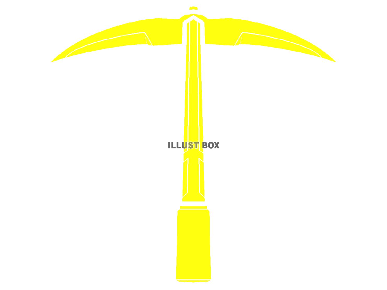 黄色のピッケルのシルエット
