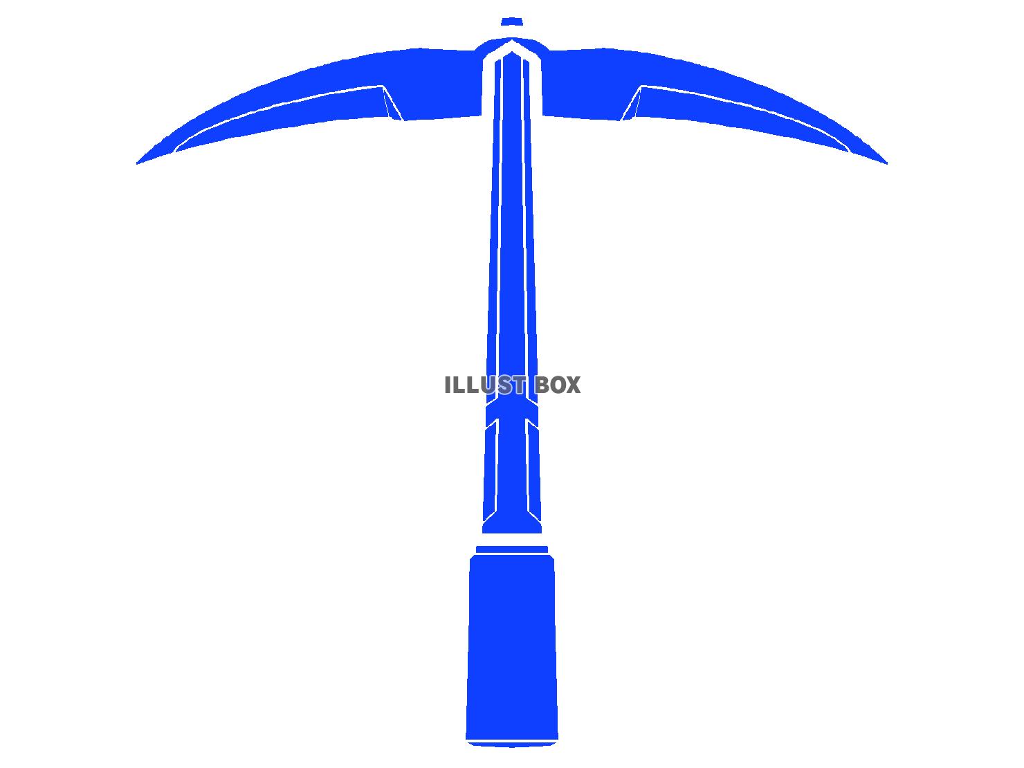 青色のピッケルのシルエット