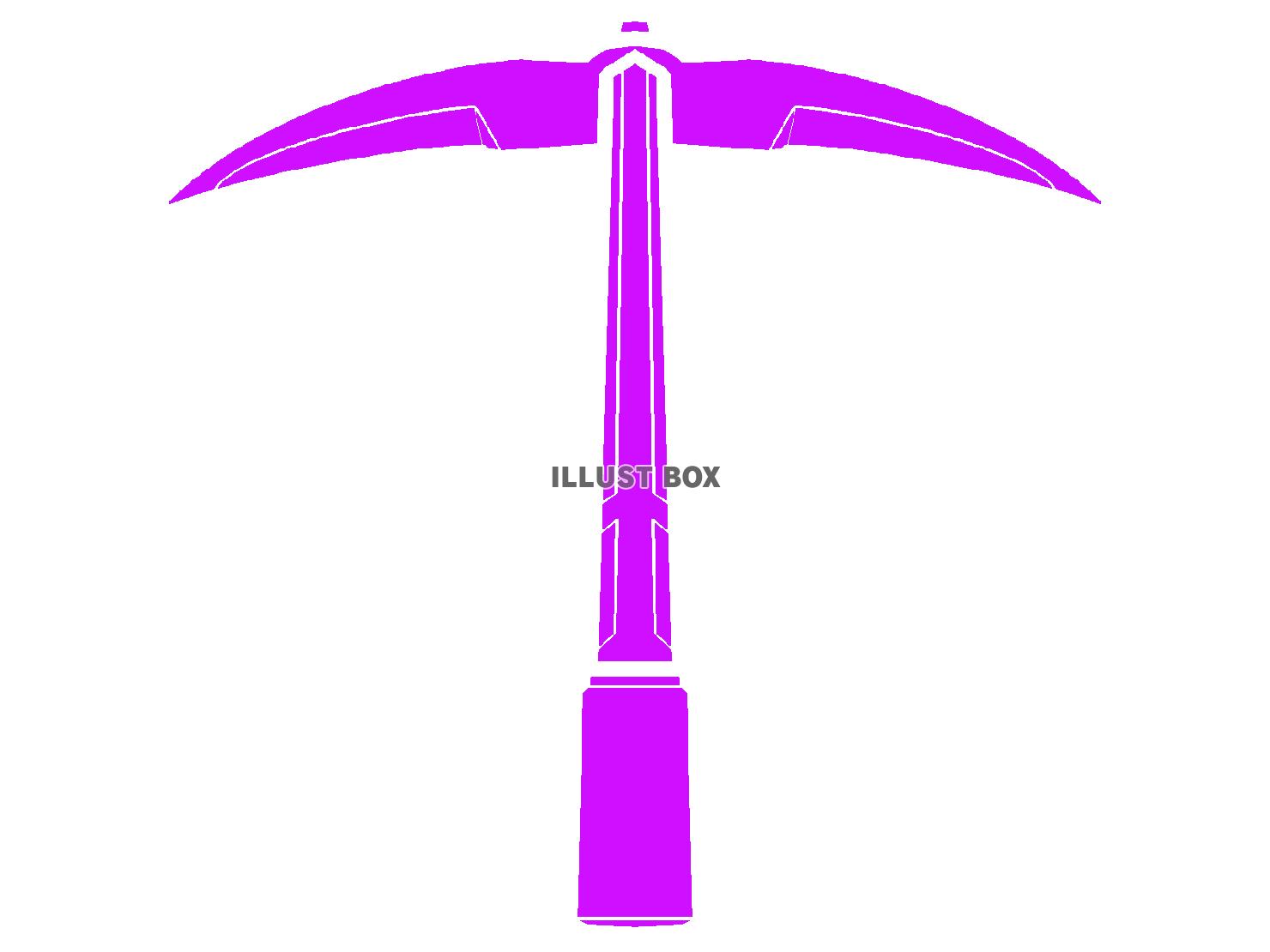 紫色のピッケルのシルエット