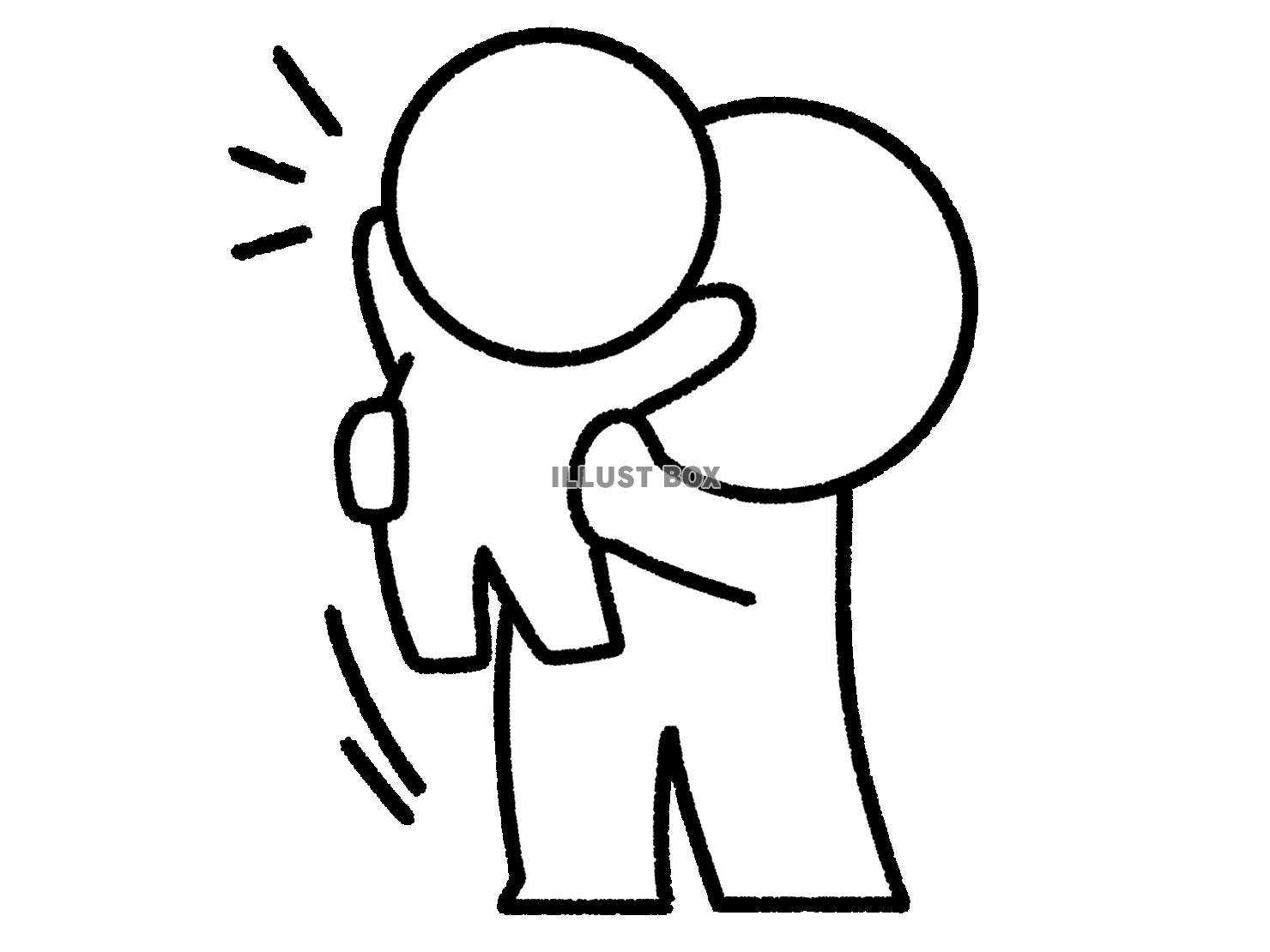 子供に高い高いをする棒人間