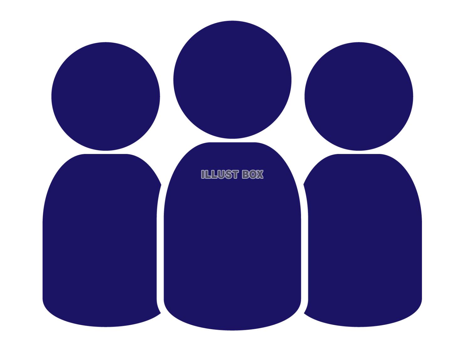 3人組の人物のシルエットアイコン