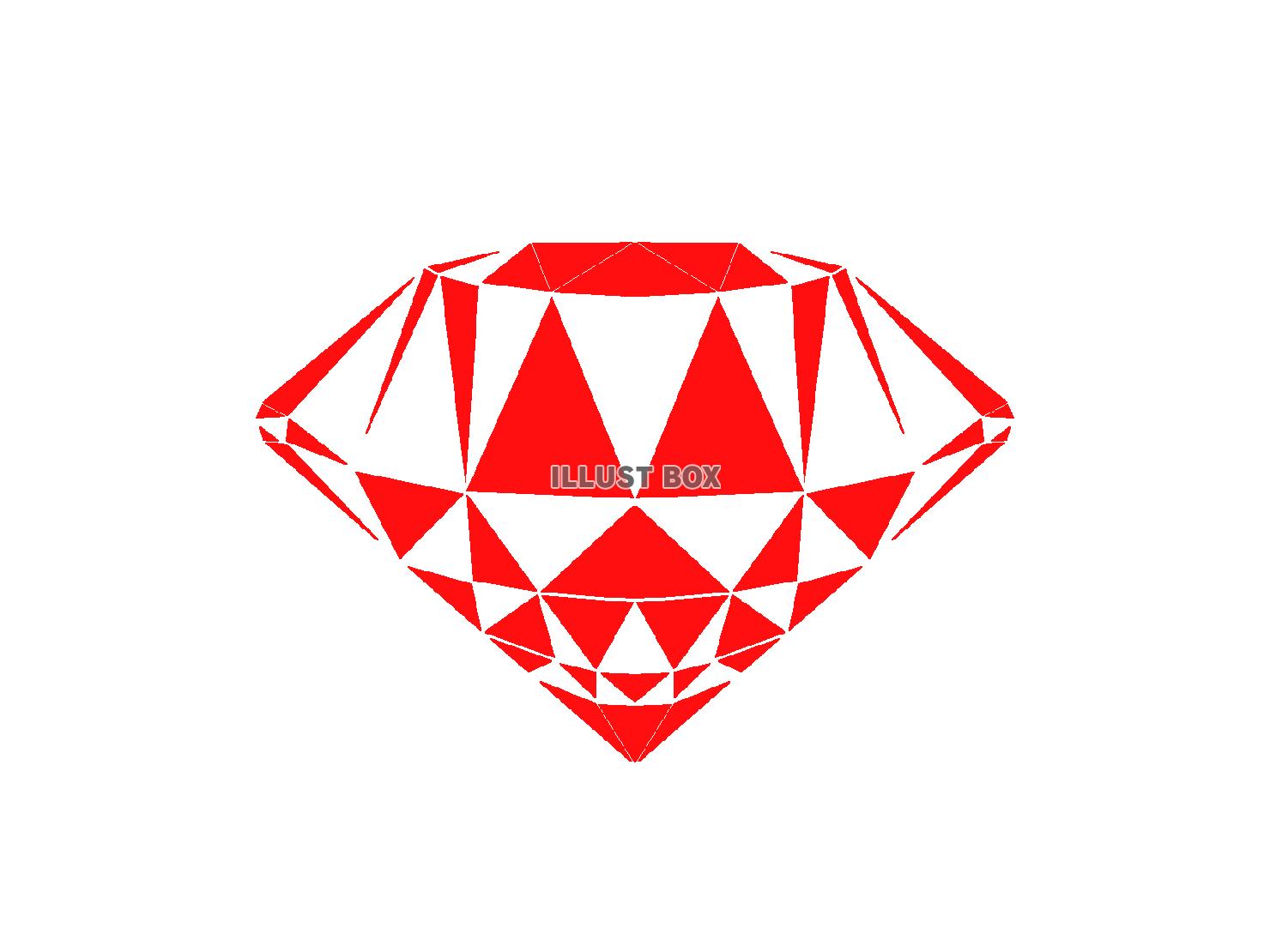 赤色のダイヤモンドのシルエット