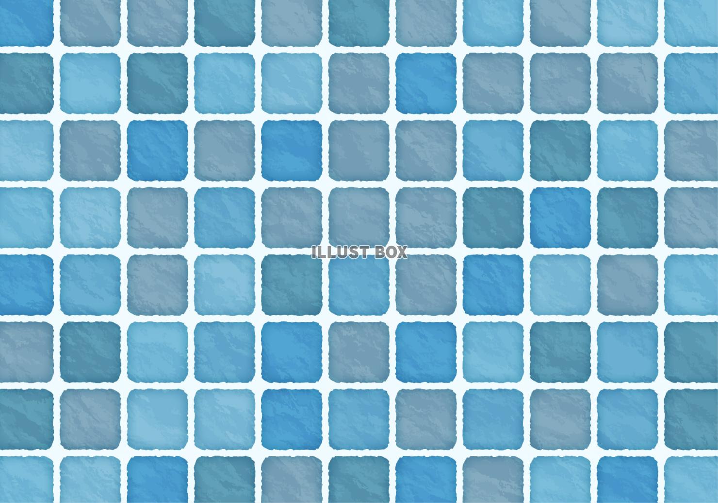 モザイクタイルの背景素材（青）