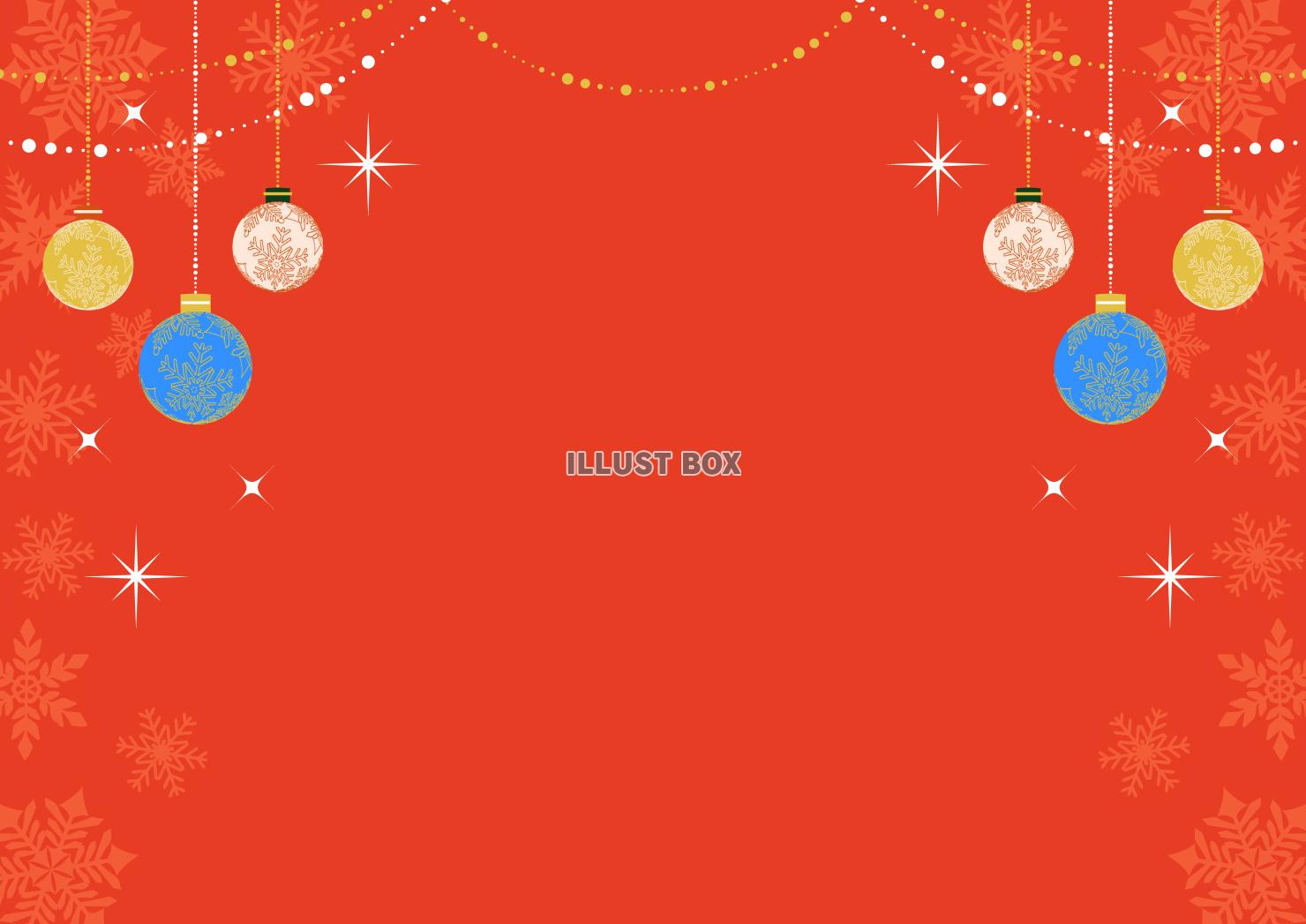 クリスマス背景25・モビール・赤・横