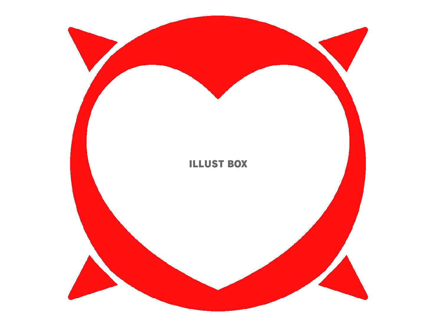 赤色のハートのシルエットアイコン