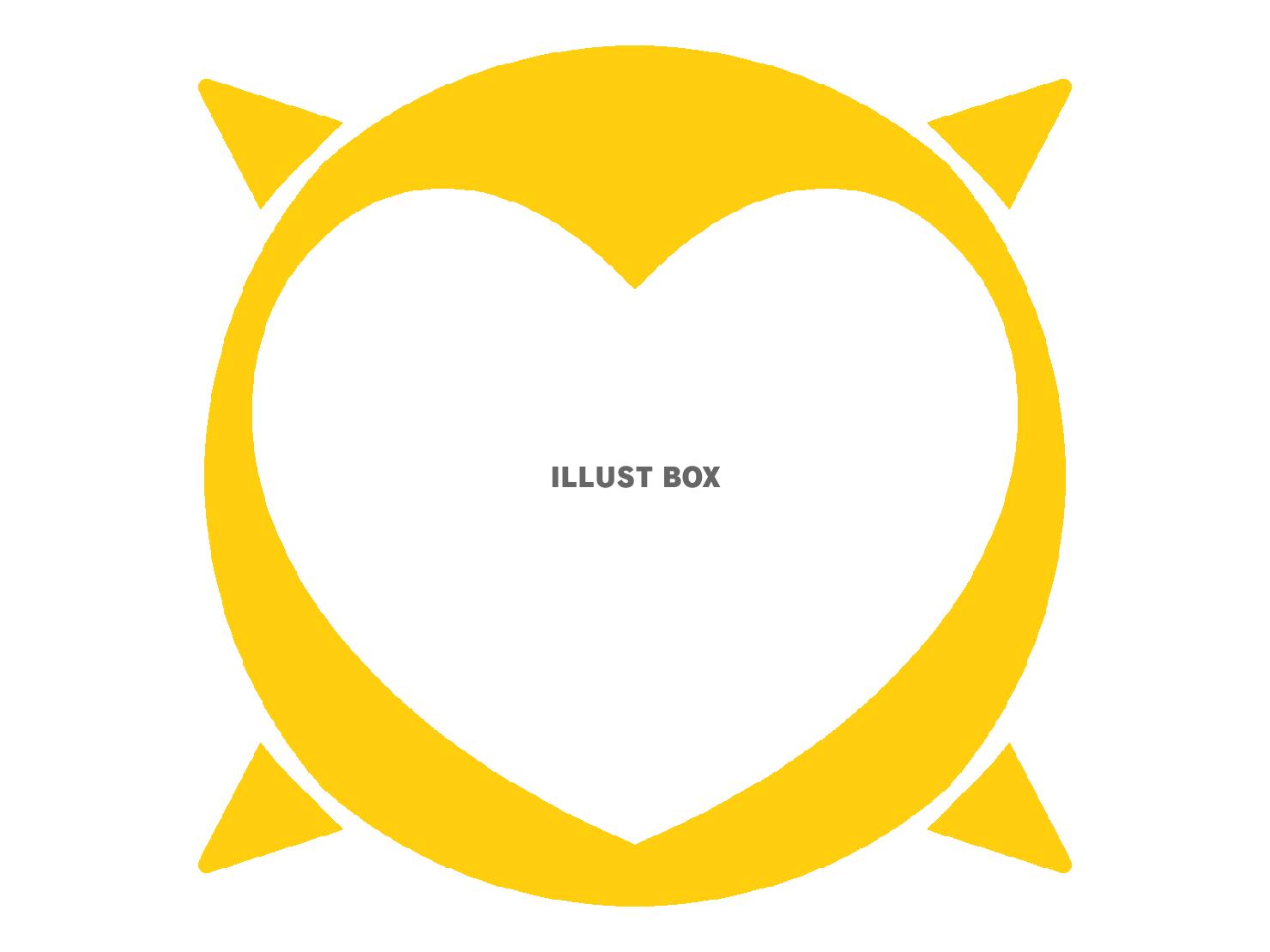 黄色のハートのシルエットアイコン
