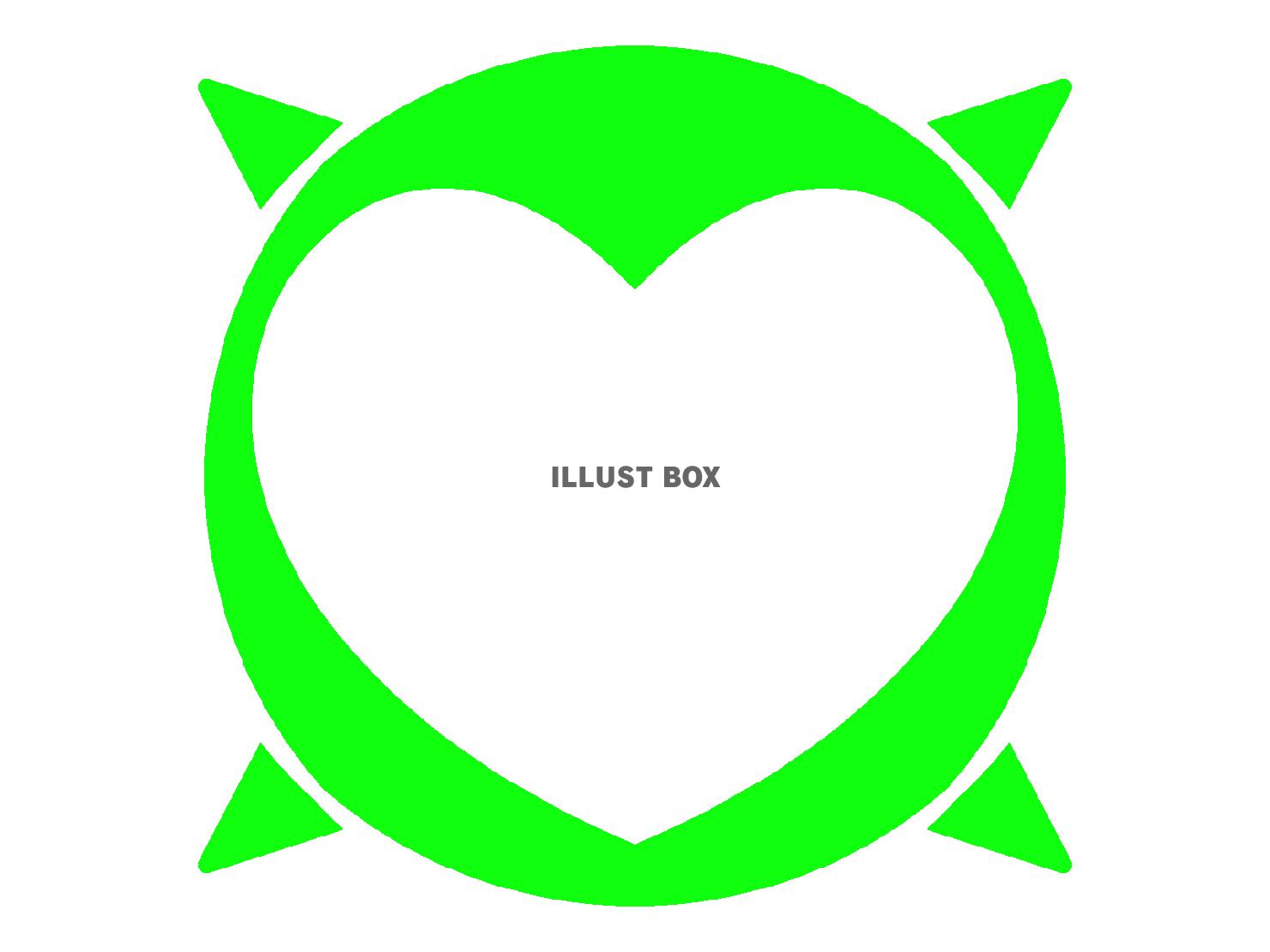 緑色のハートのシルエットアイコン