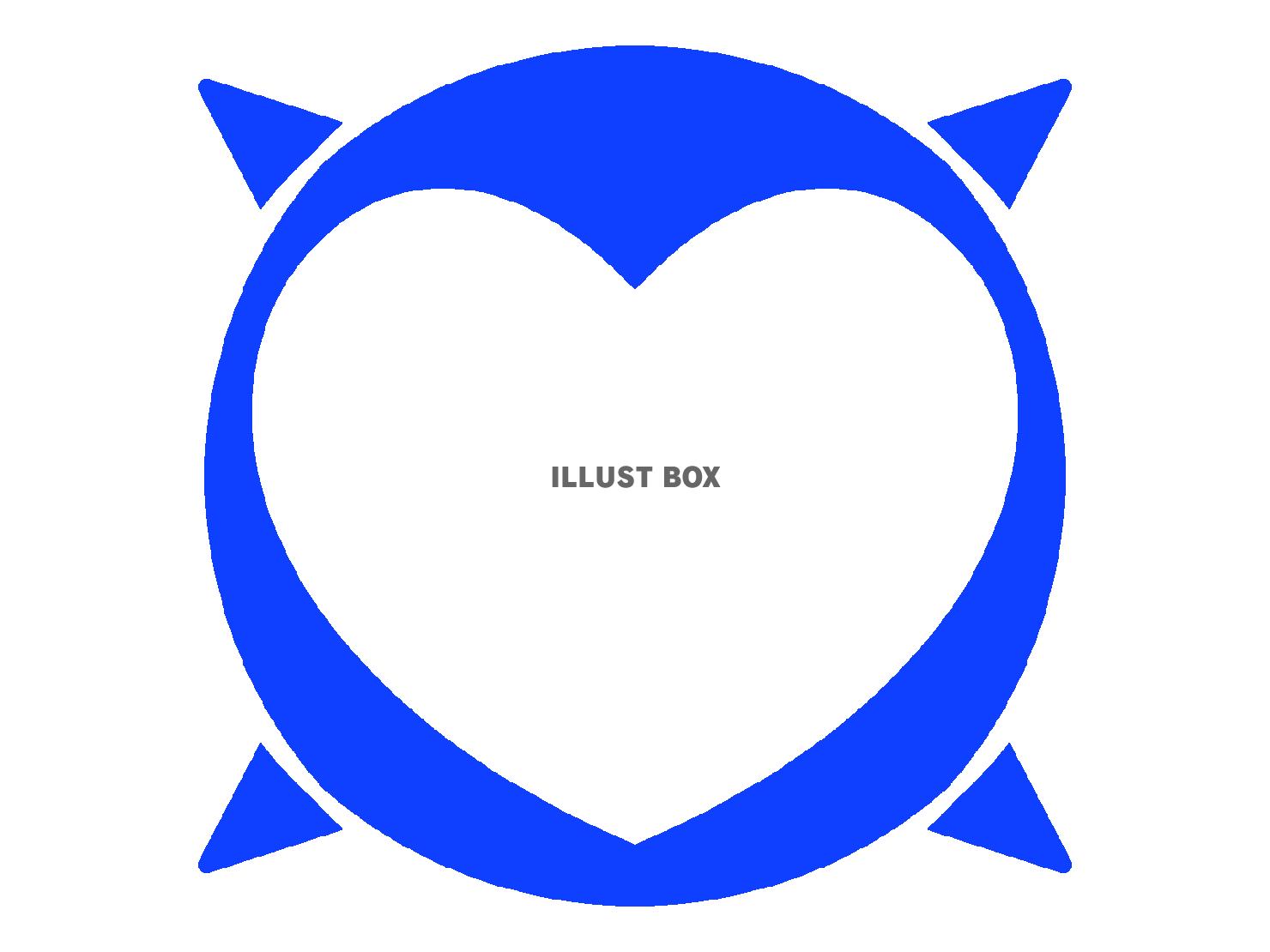 青色のハートのシルエットアイコン