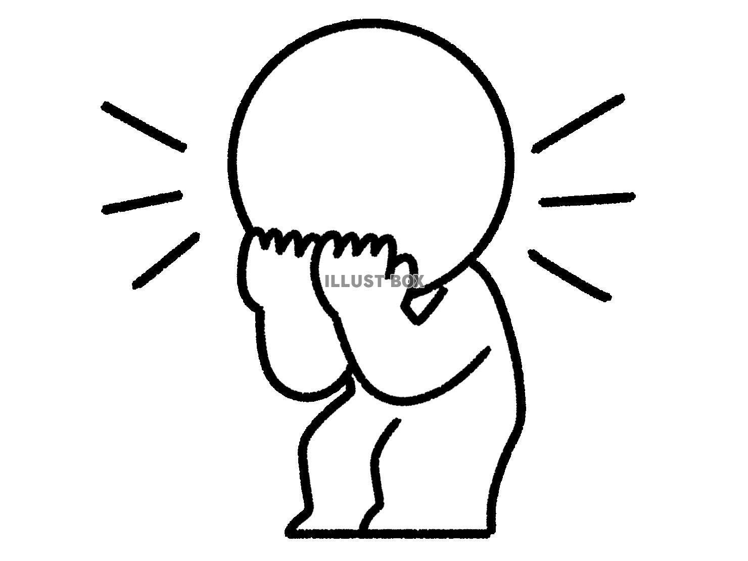 口を押さえて笑う棒人間