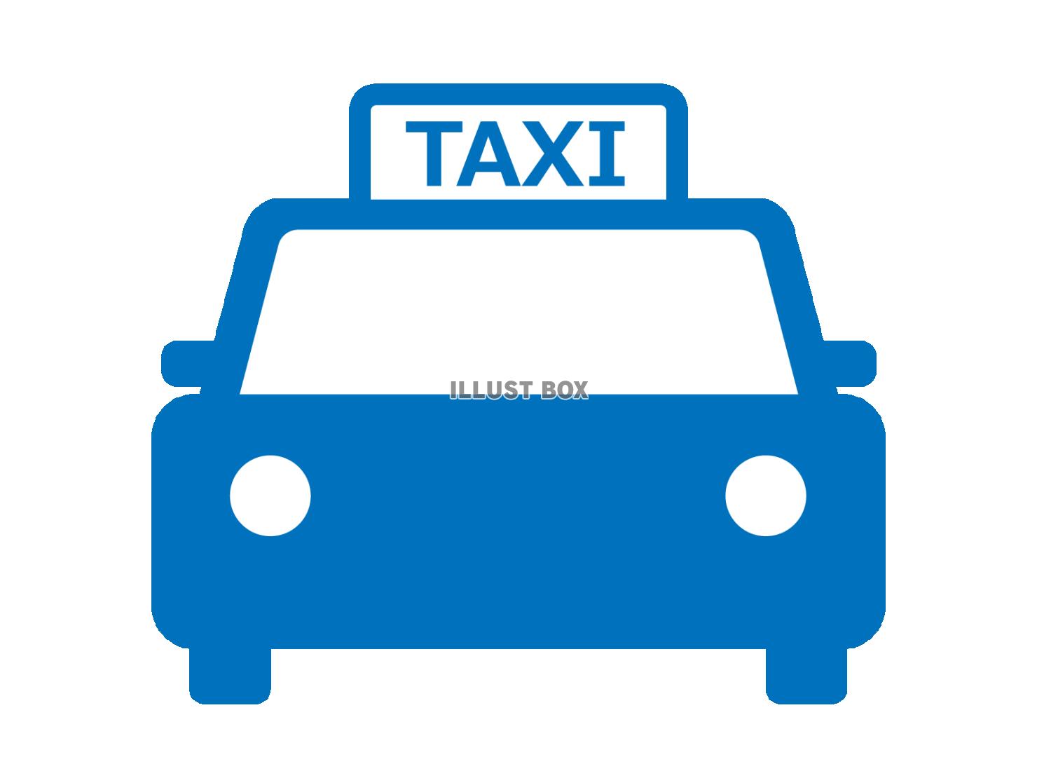 タクシーのシルエット（TAXIアイコン）