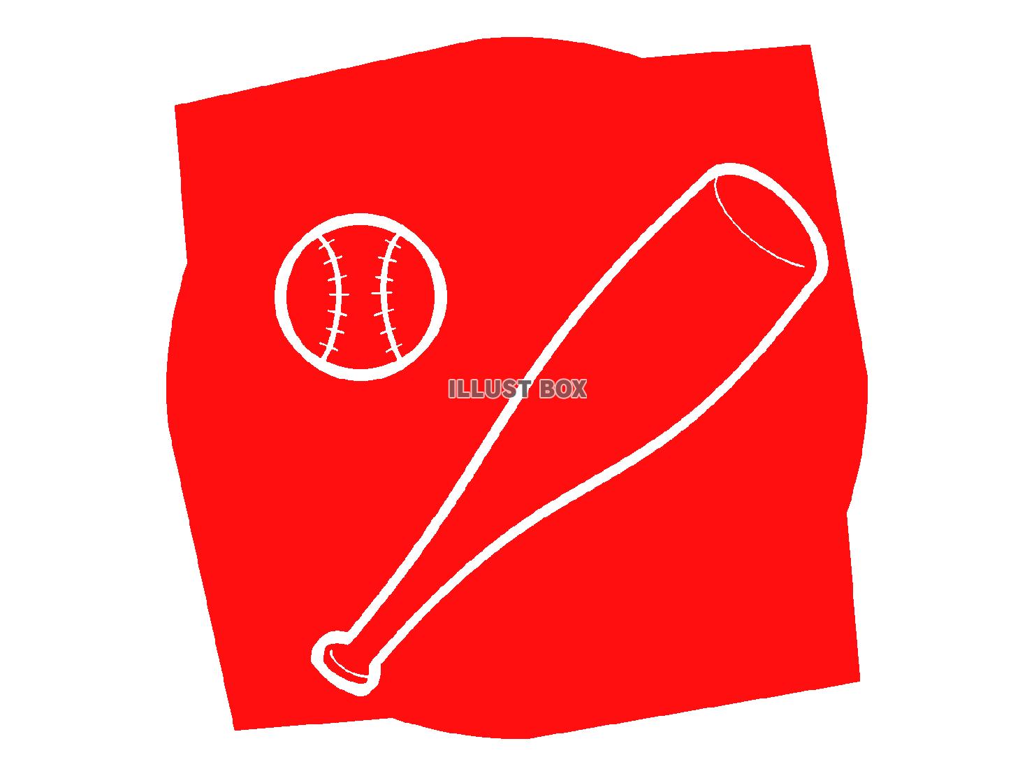 赤色の野球のシルエットアイコン