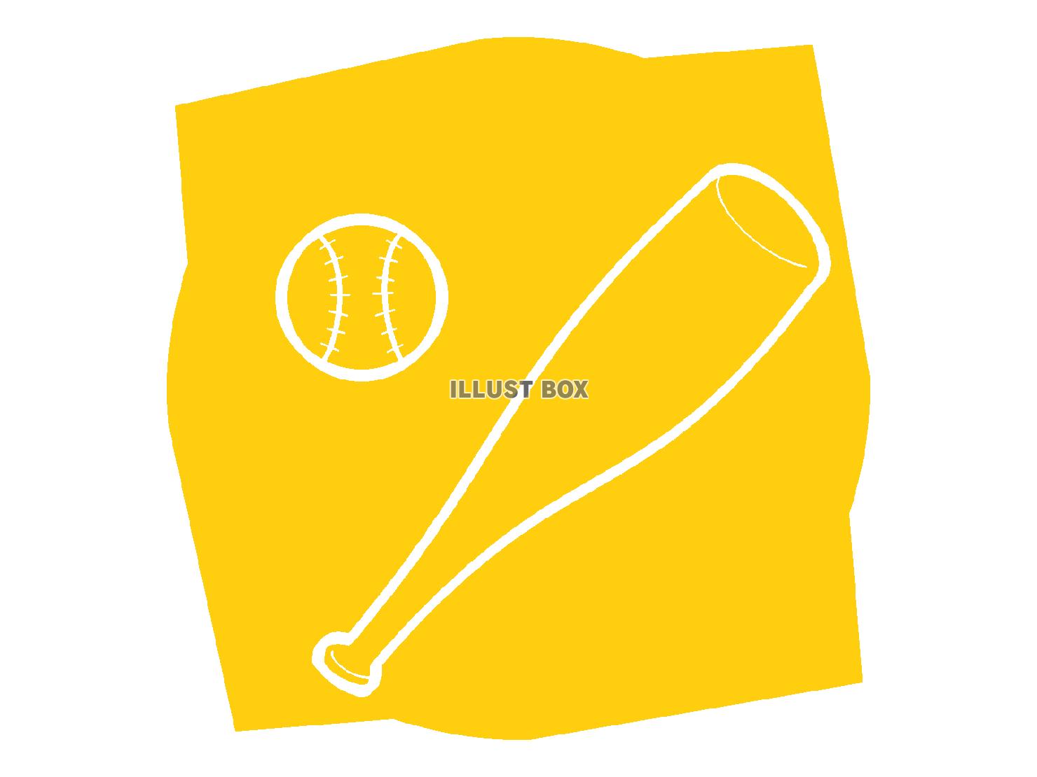 黄色の野球のシルエットアイコン