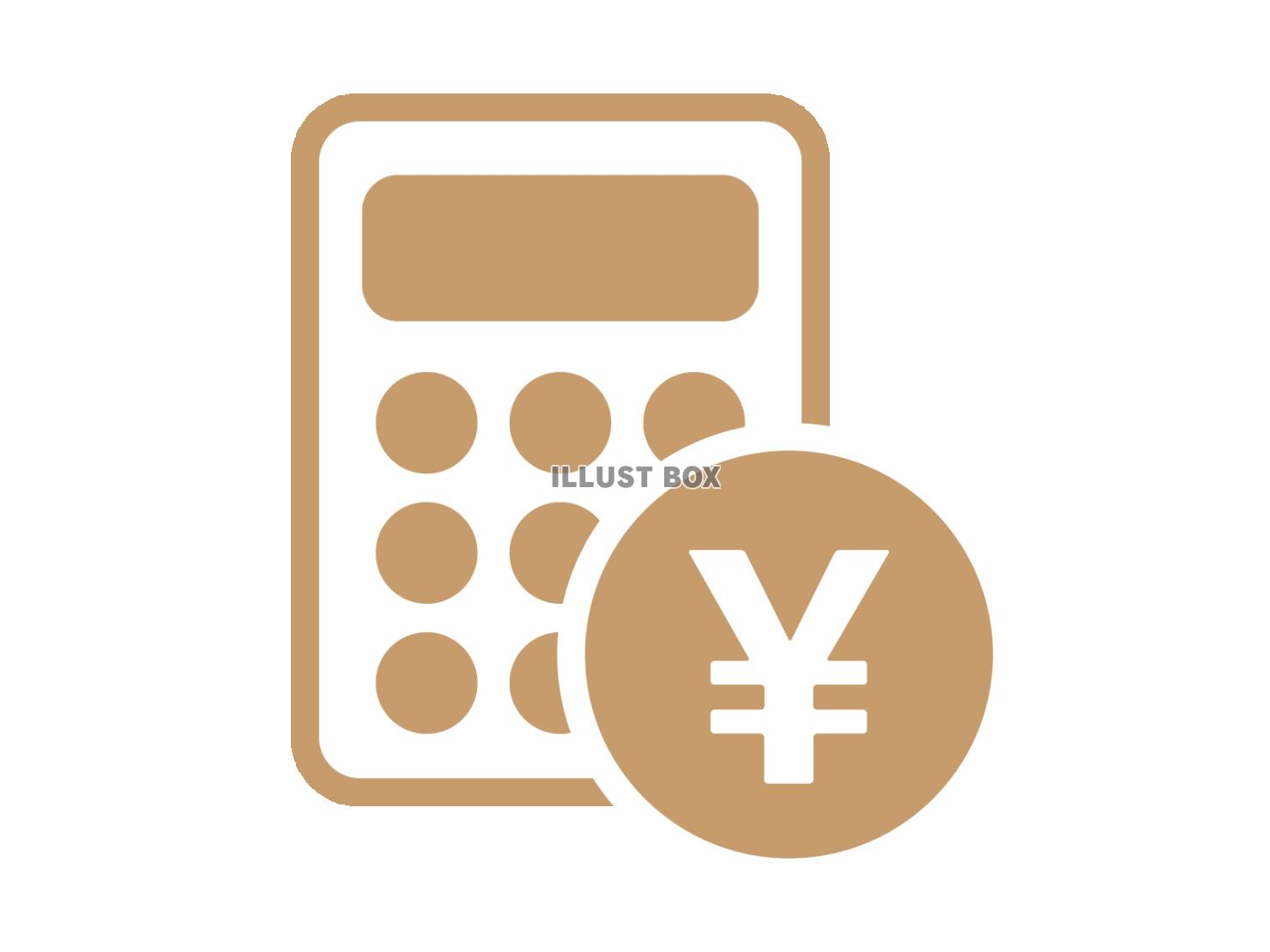 電卓とお金のアイコン（会計マーク）