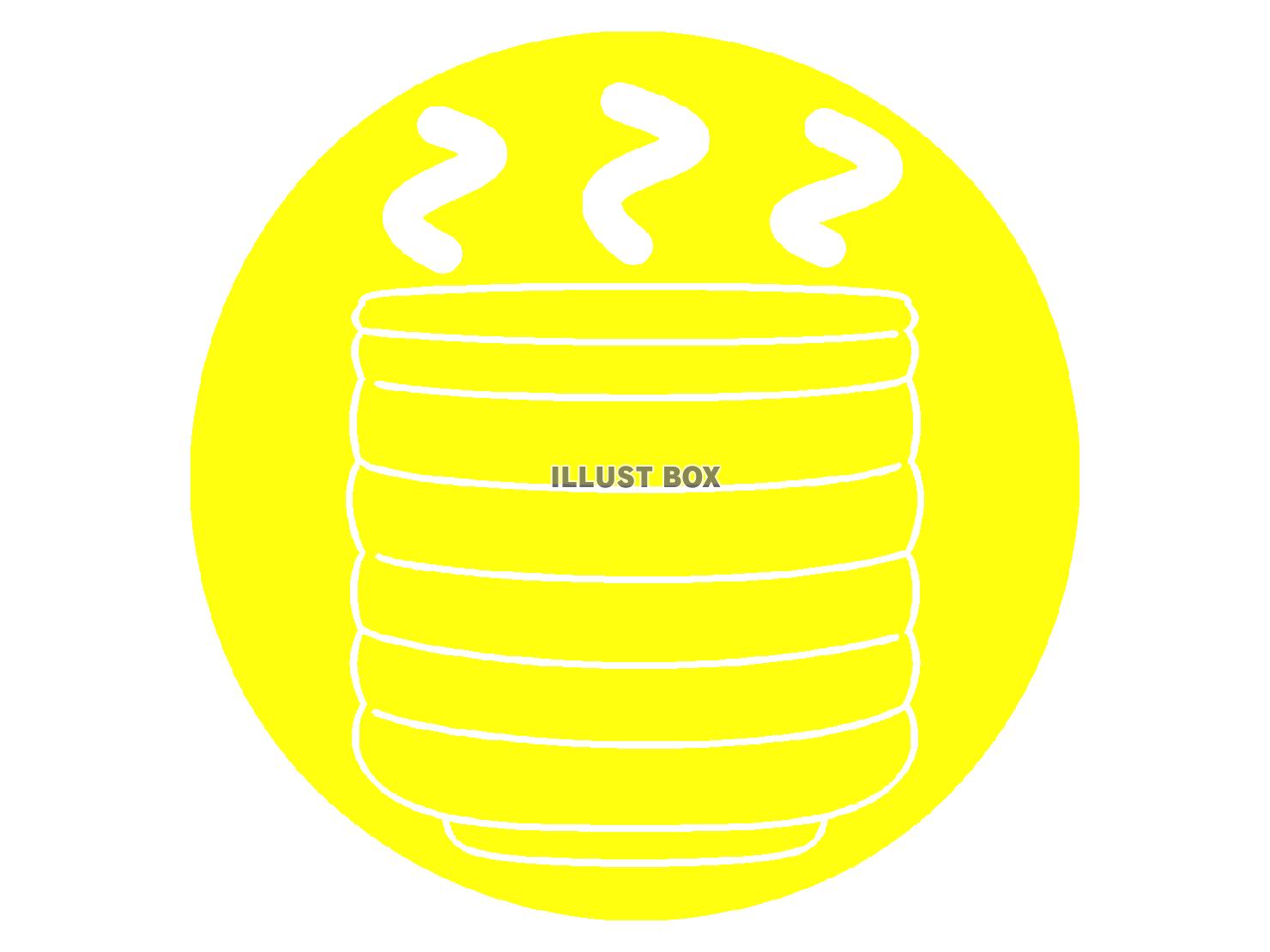 黄色の湯吞みのシルエットアイコン