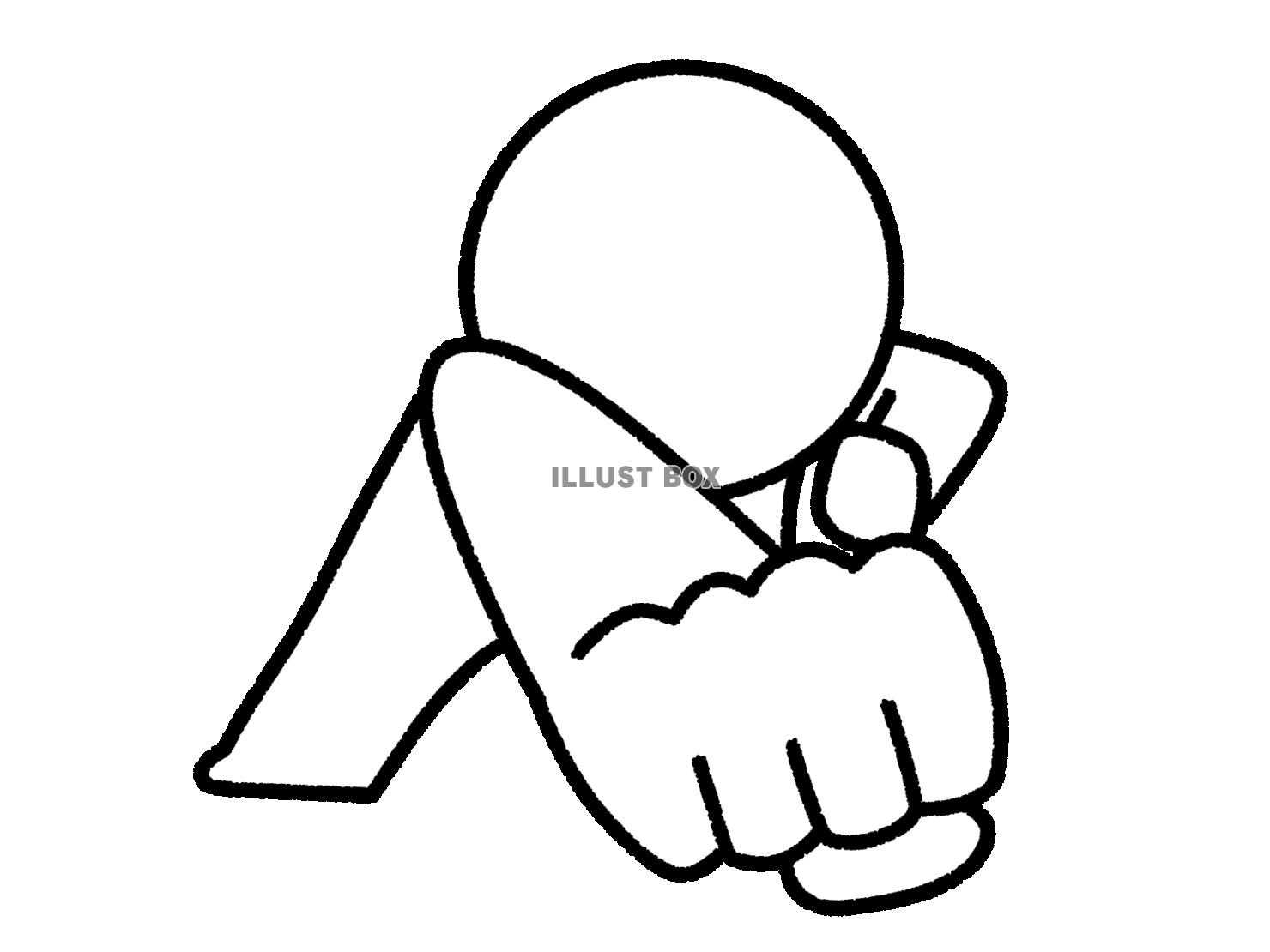 正面にパンチを繰り出す棒人間