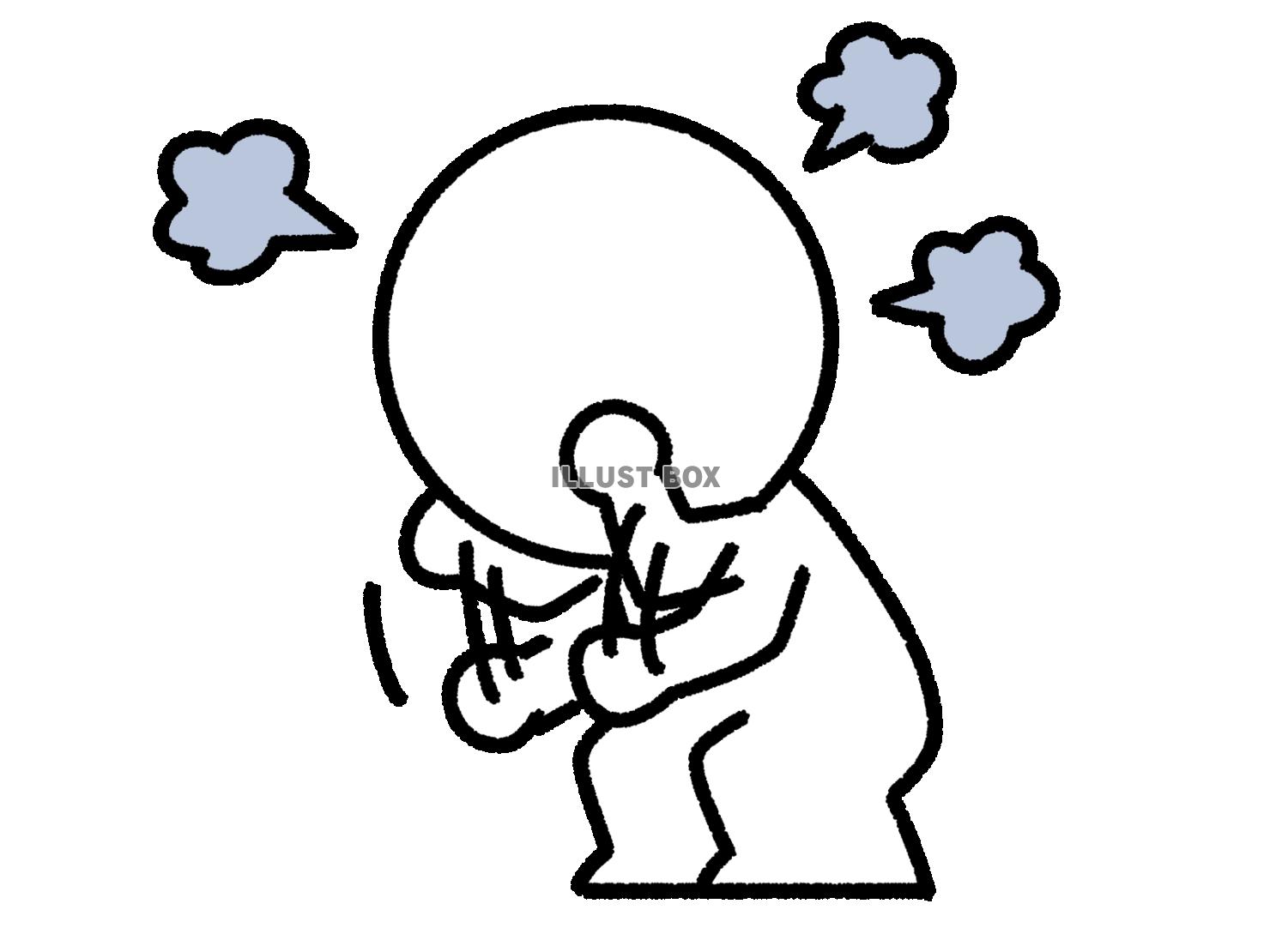 腕を振って怒る棒人間