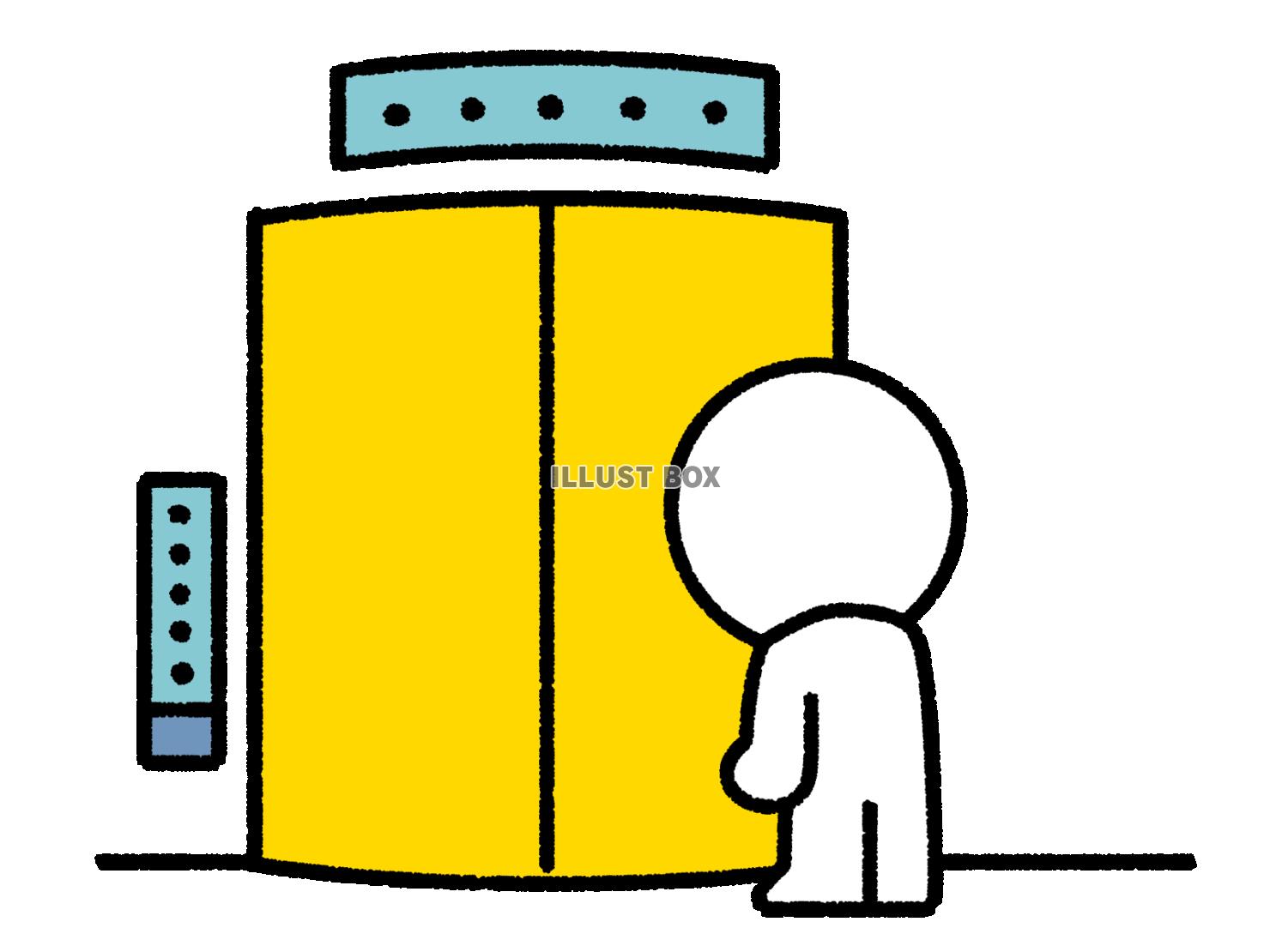 エレベーターを待つ棒人間