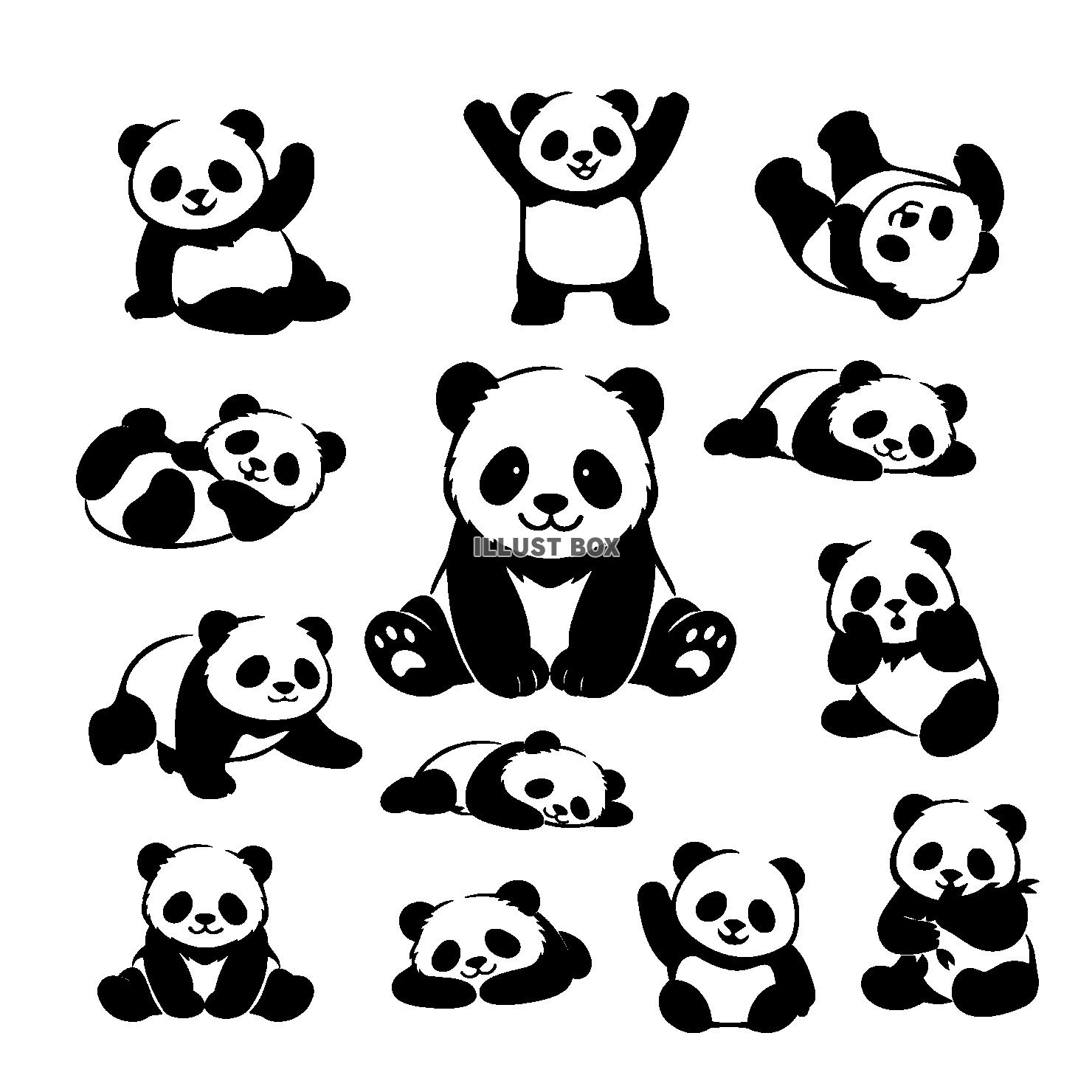 パンダのポーズイラスト集