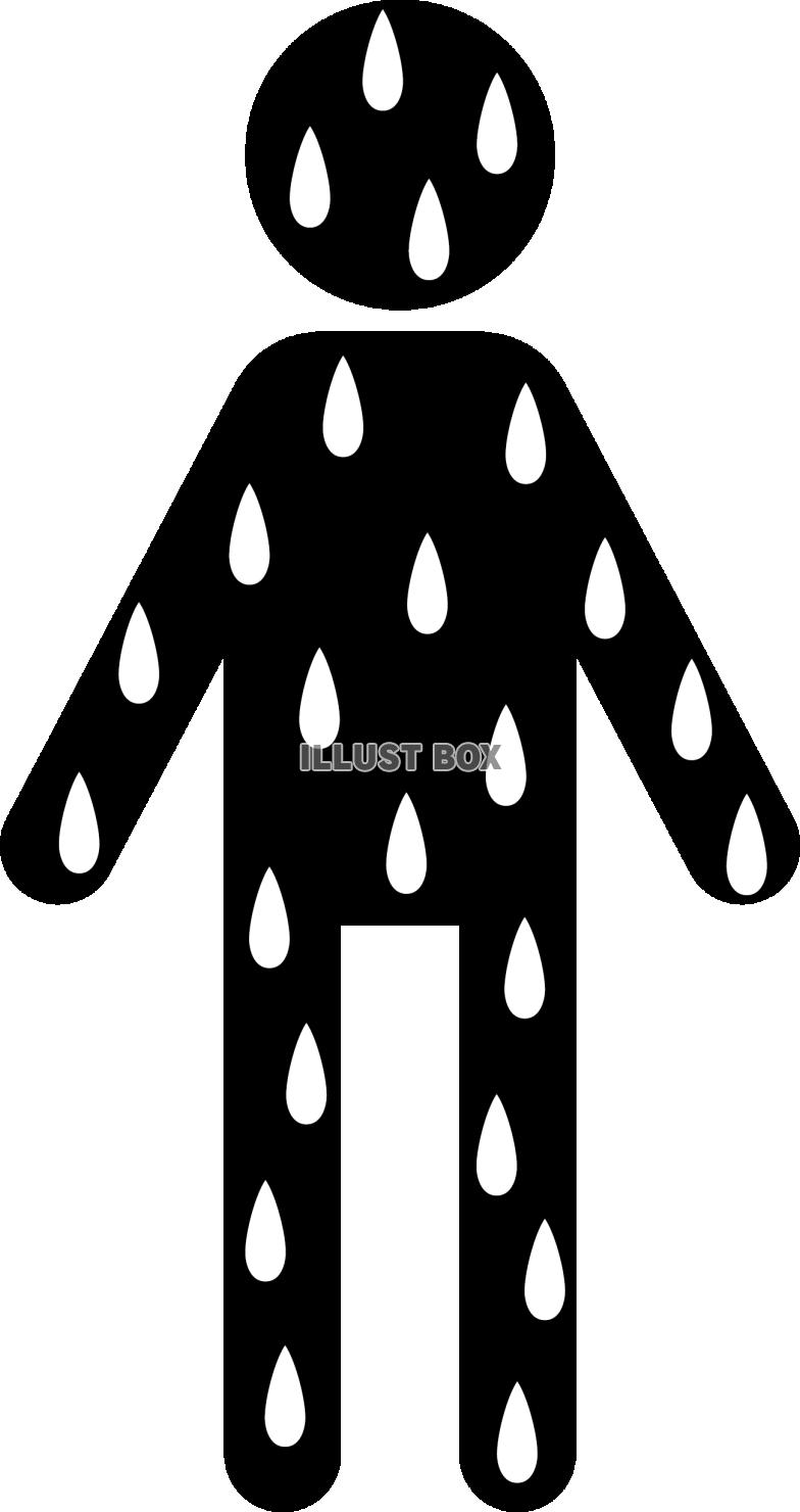 全身汗だくの人　ピクトグラム