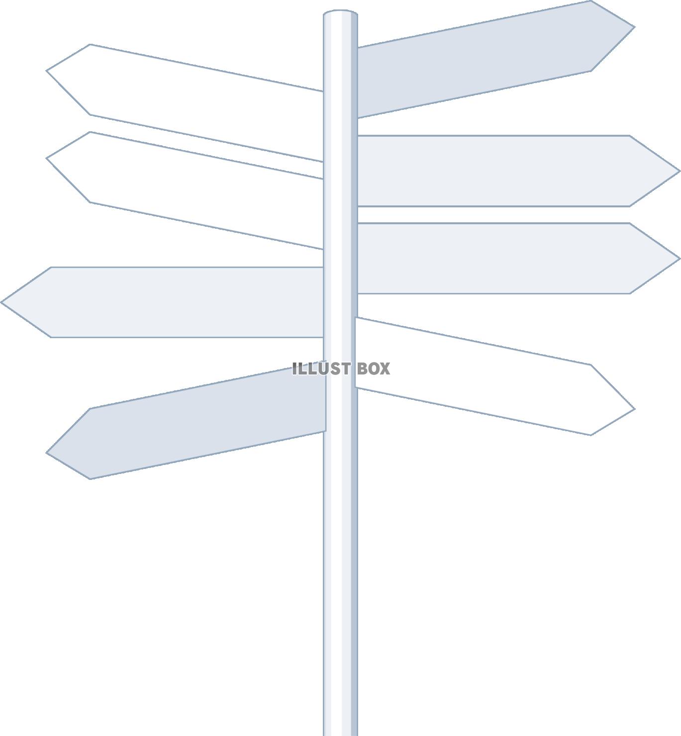 分岐の多い交差点の標識　フレーム