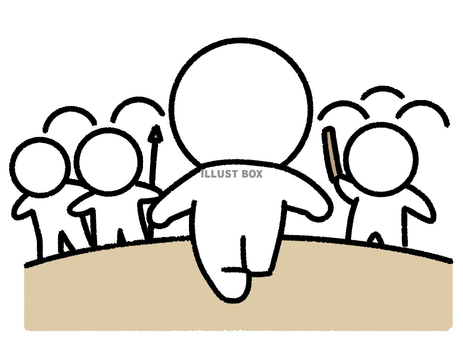 大勢の敵に立ち向かう棒人間