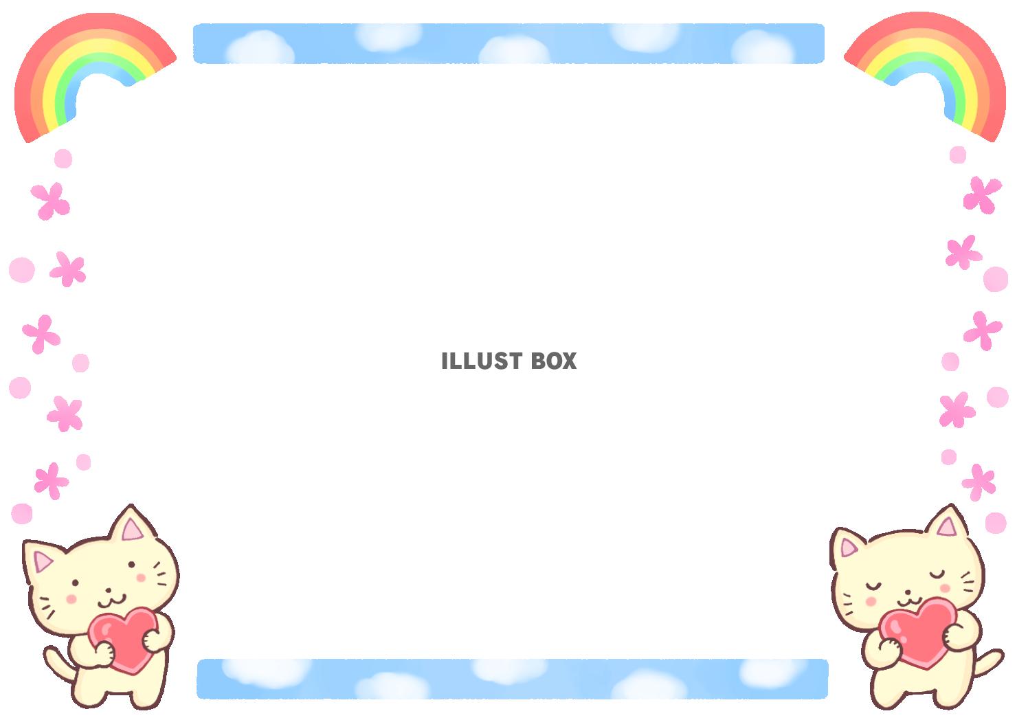 ネコとハートのフレーム