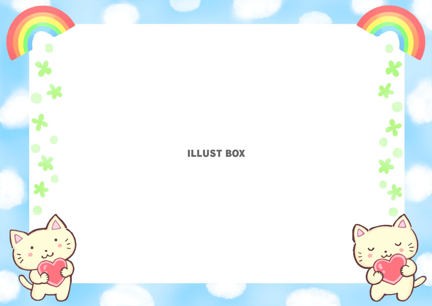 ネコとハートのフレーム２