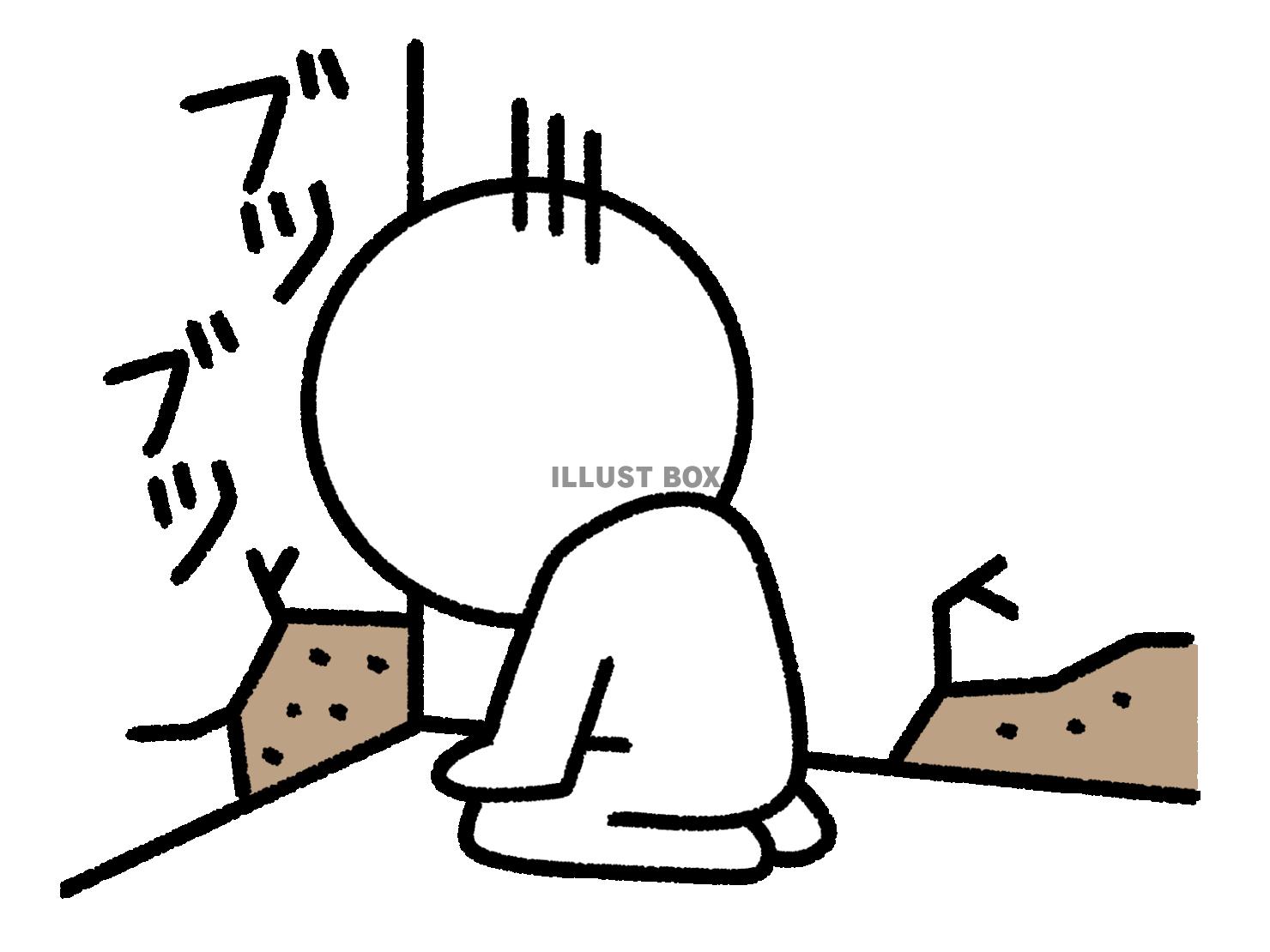 壁の隅でぶつぶつ言う棒人間