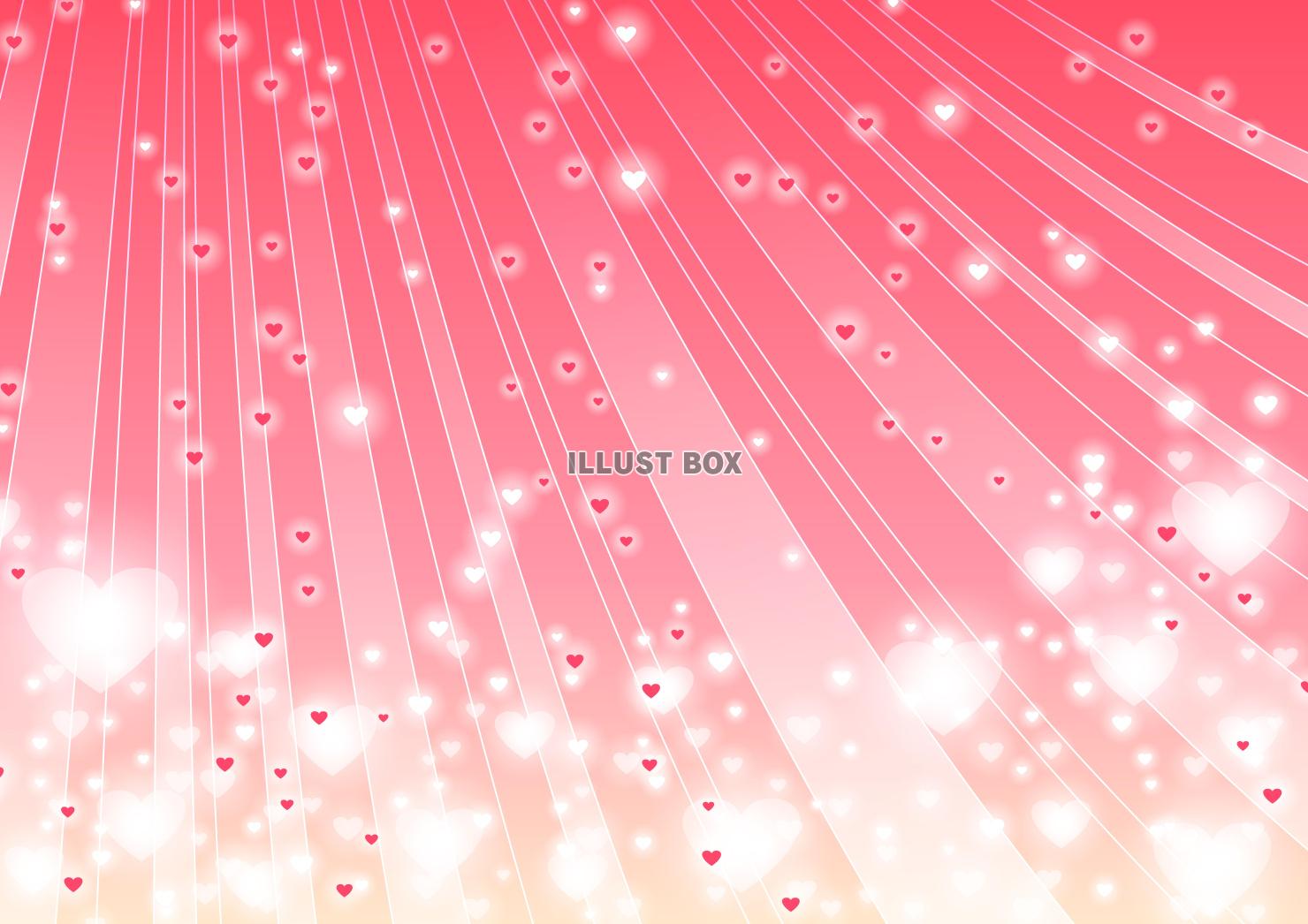 流れ星ハート背景ピンク横
