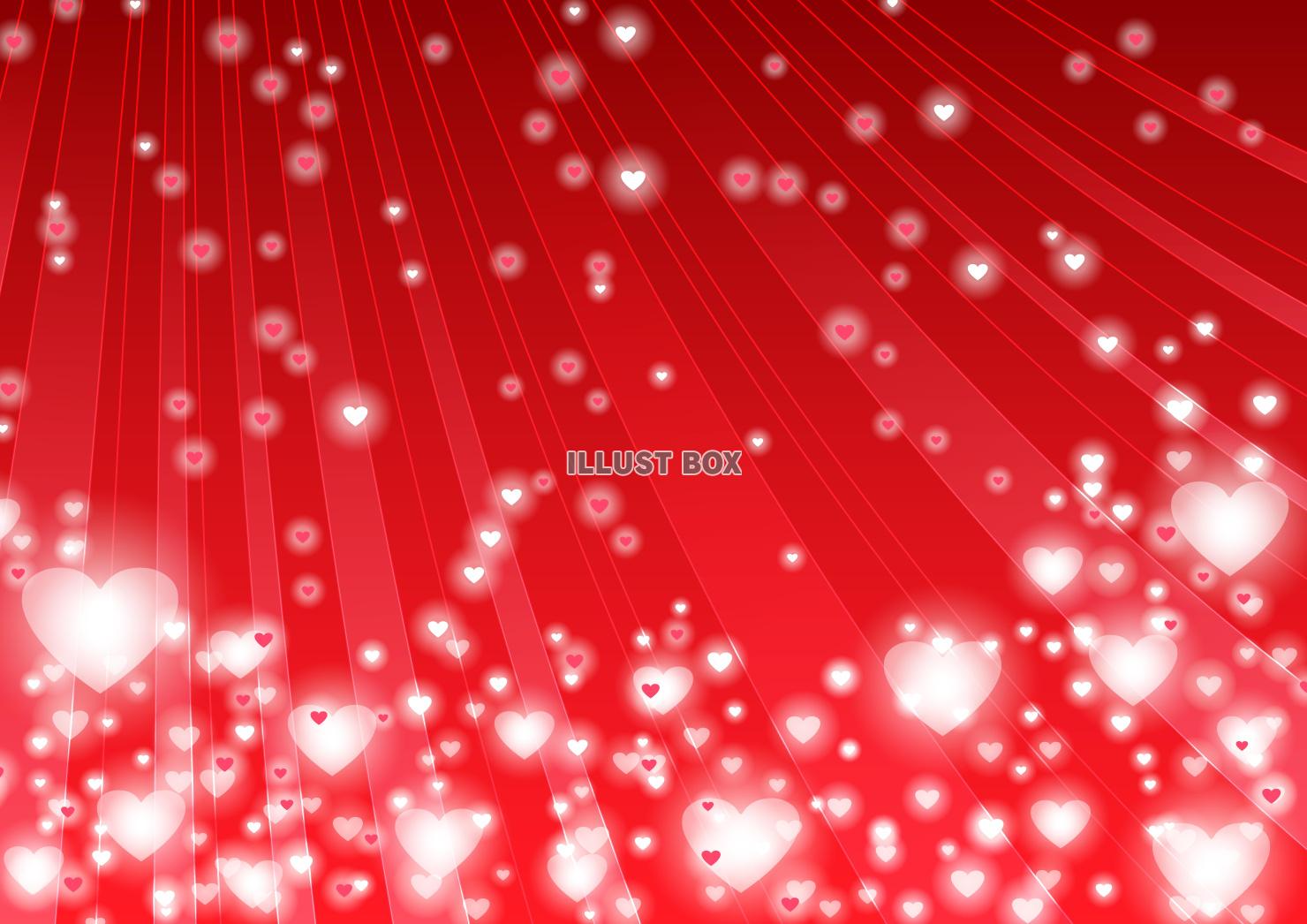 流れ星ハート背景・赤・横