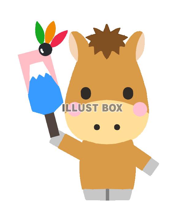 羽子板と午素材　透過png