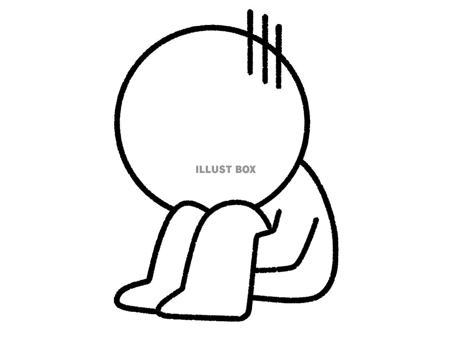 落ち込む三角座りする棒人間