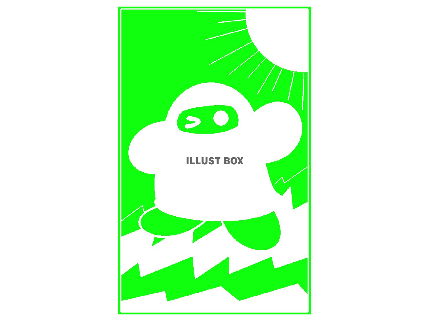 緑色の愚者のタロットカード