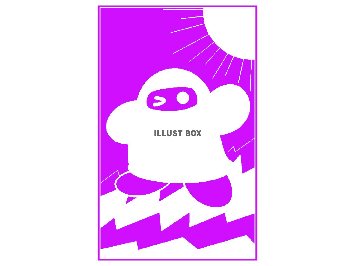 紫色の愚者のタロットカード