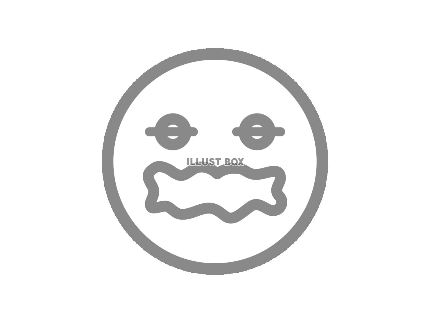 慌てふためく顔のスタンプ