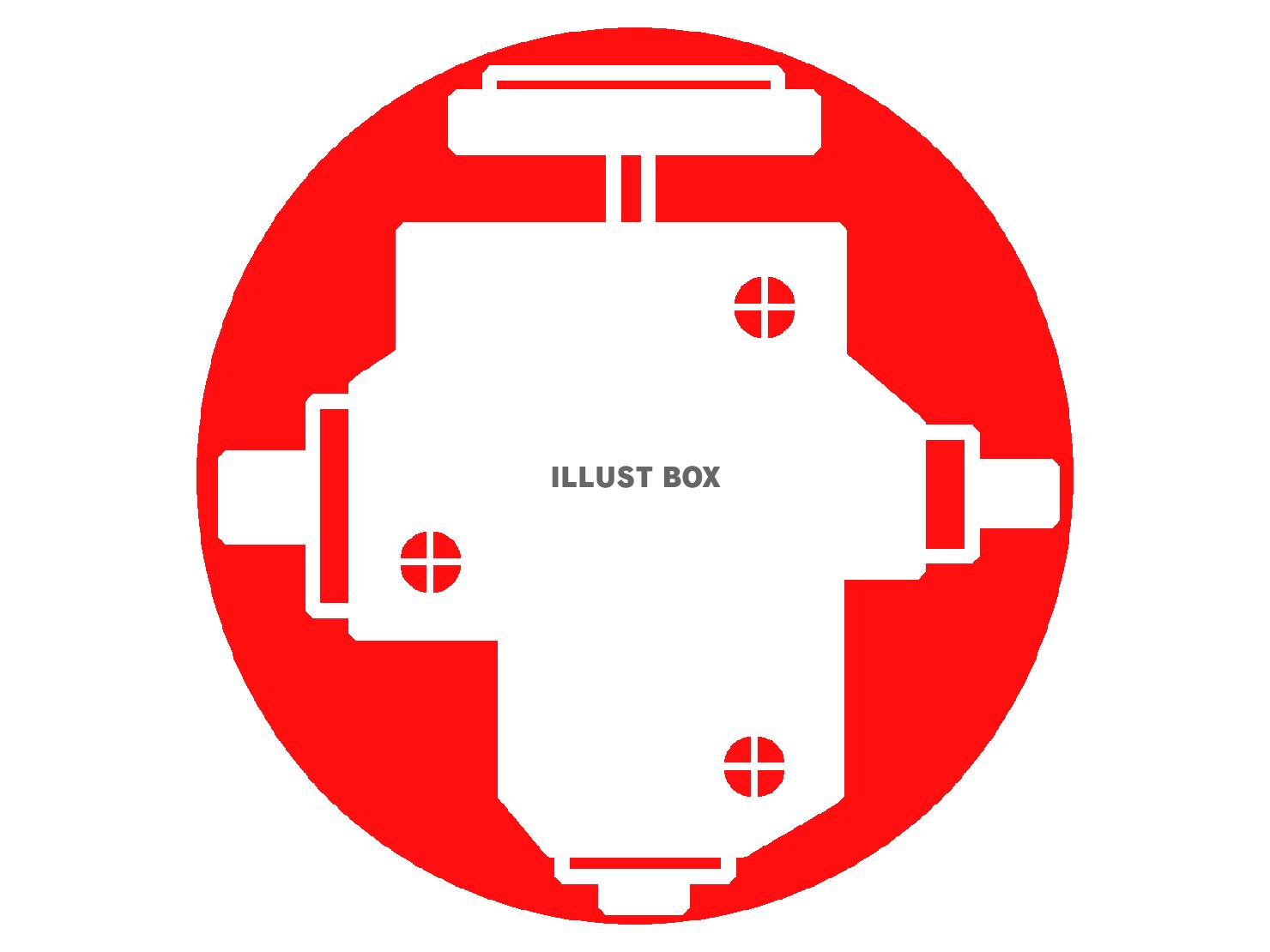 赤色のエンジンのシルエット