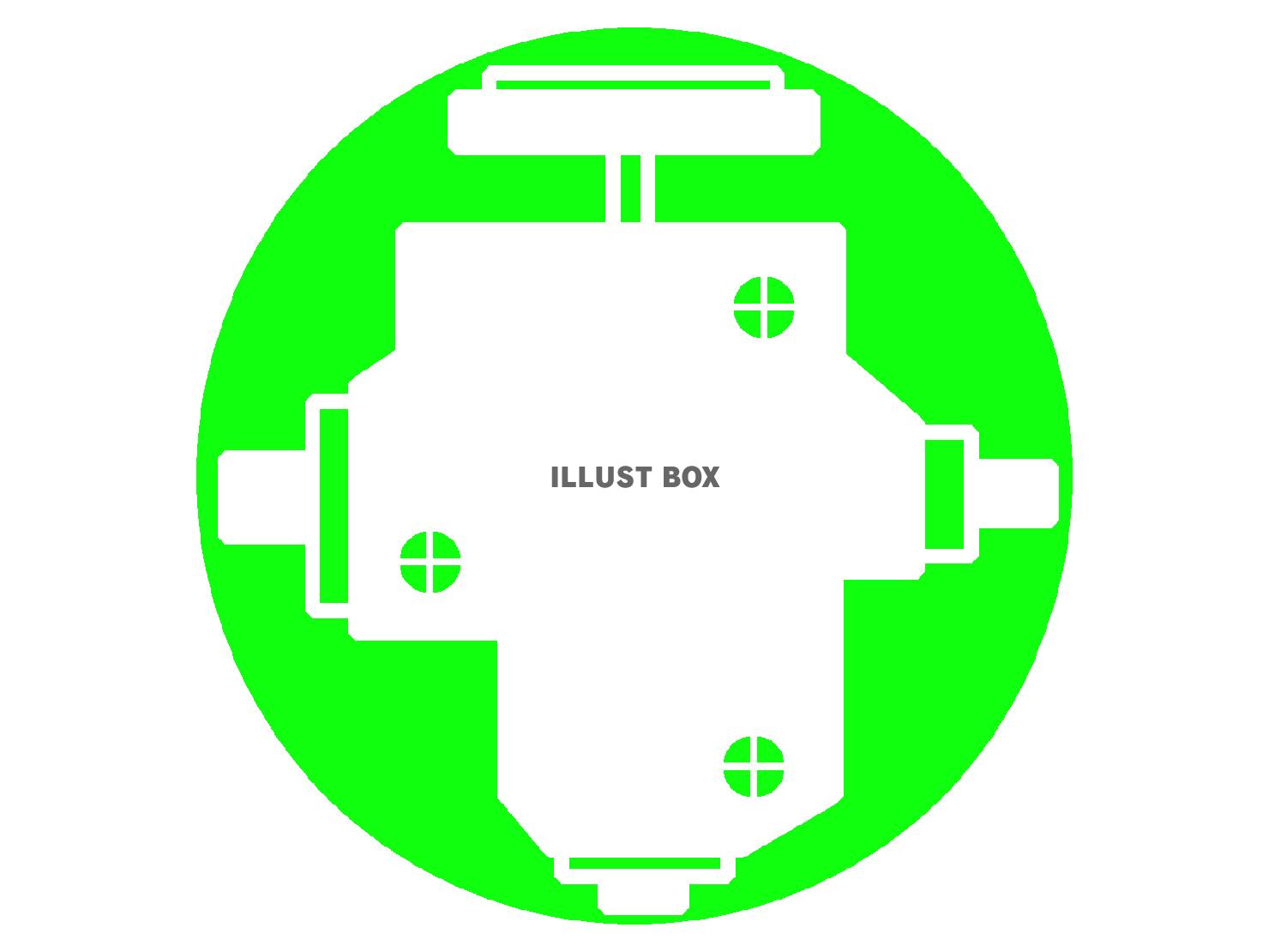 緑色のエンジンのシルエット
