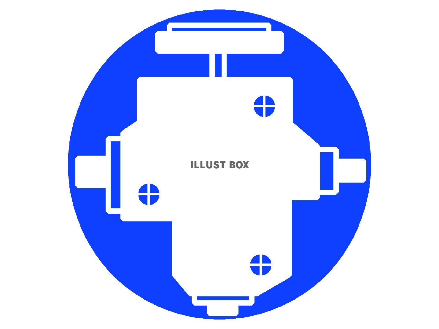 青色のエンジンのシルエット