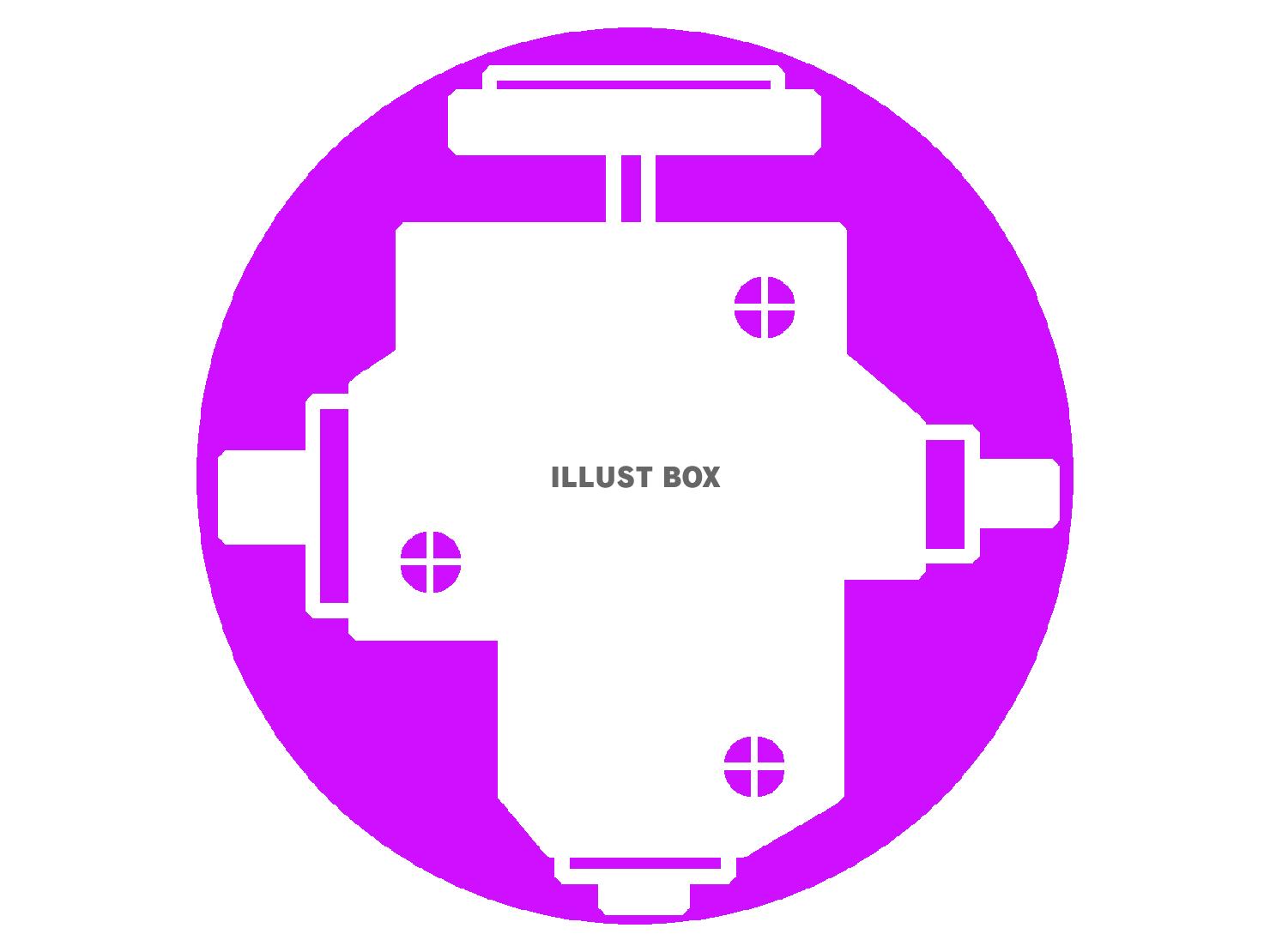 紫色のエンジンのシルエット