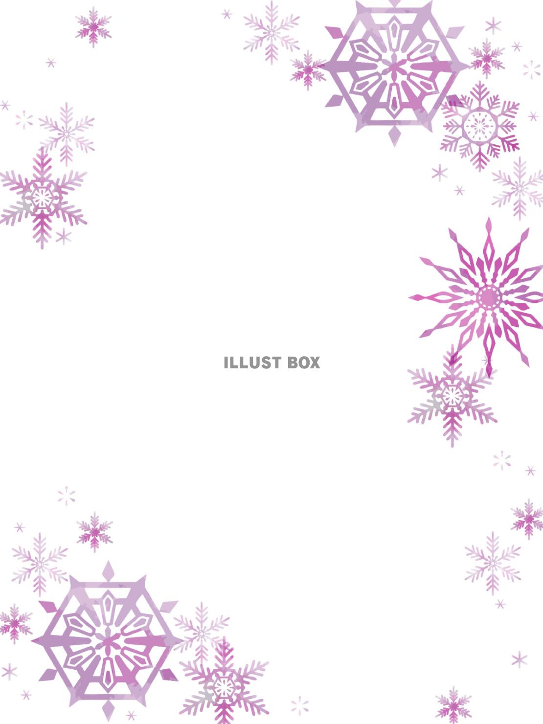 雪の結晶もようの縦型フレーム