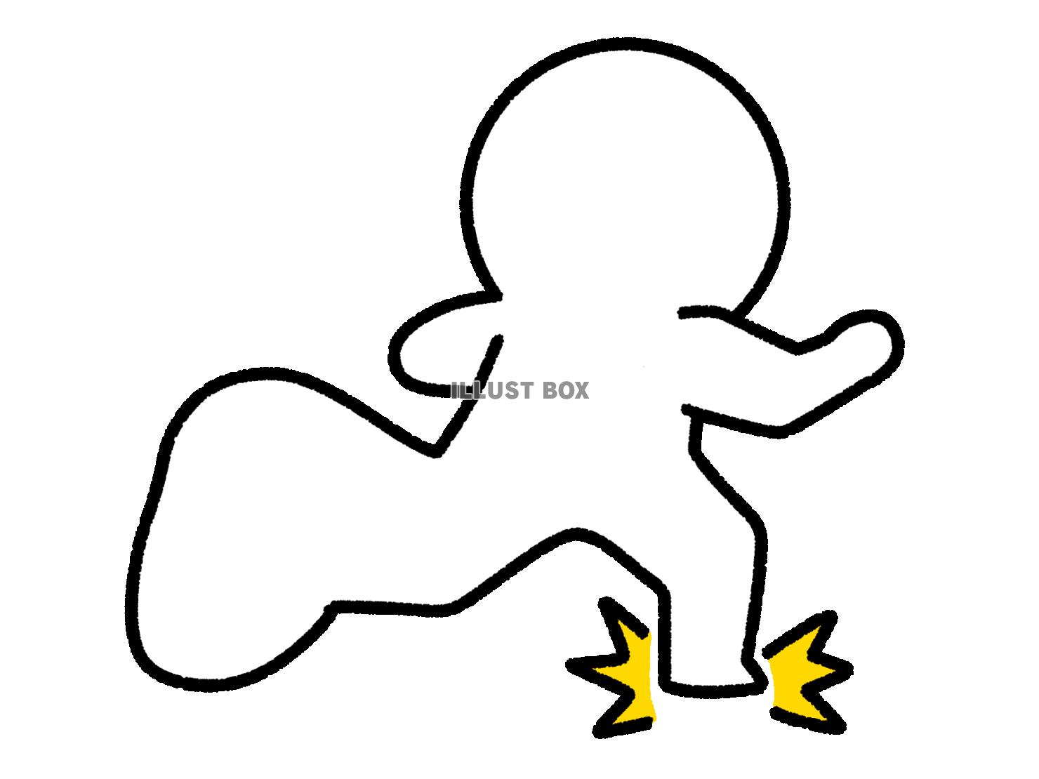 走る棒人間の後ろ姿