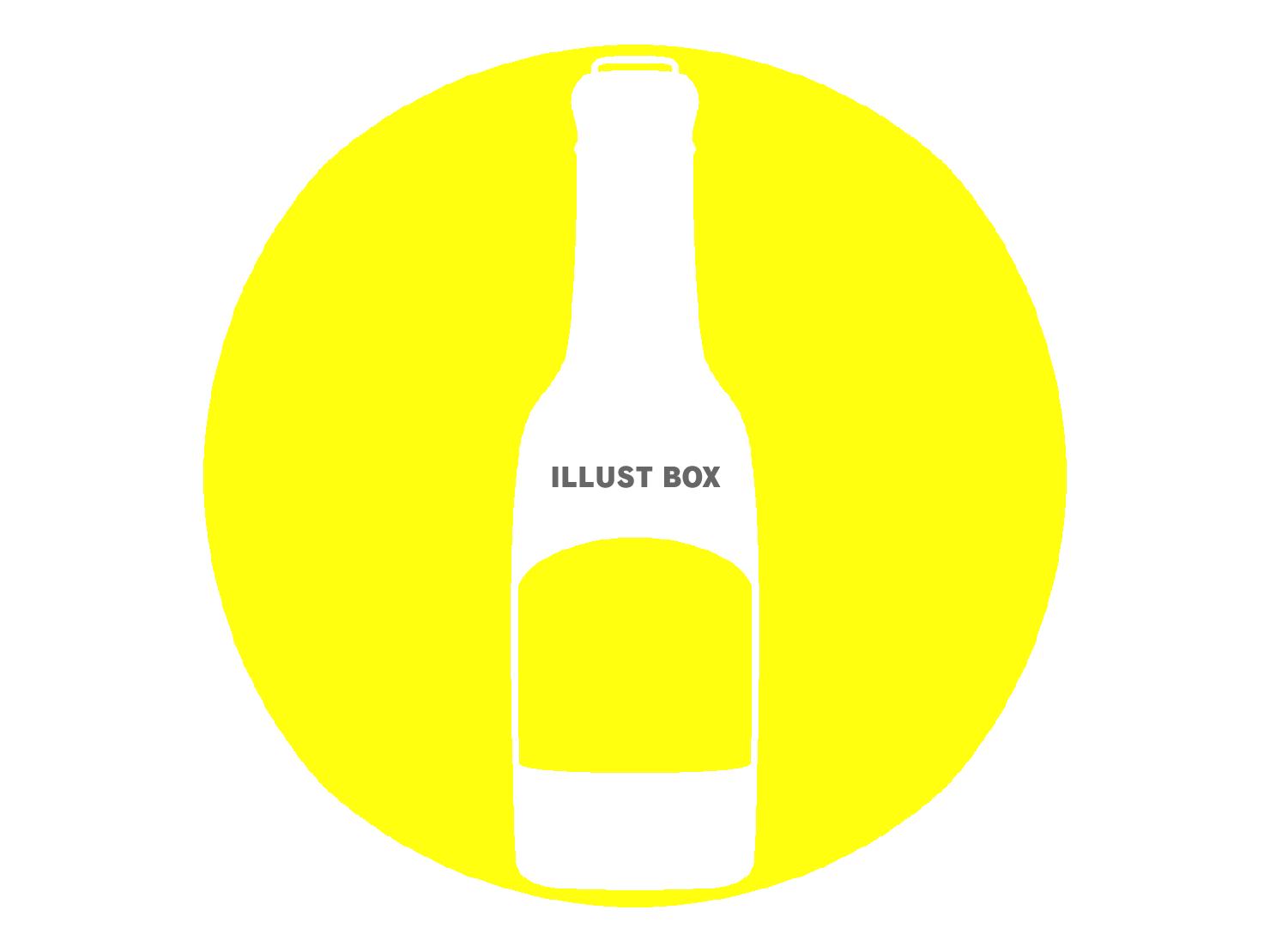 黄色のビール瓶のシルエットアイコン