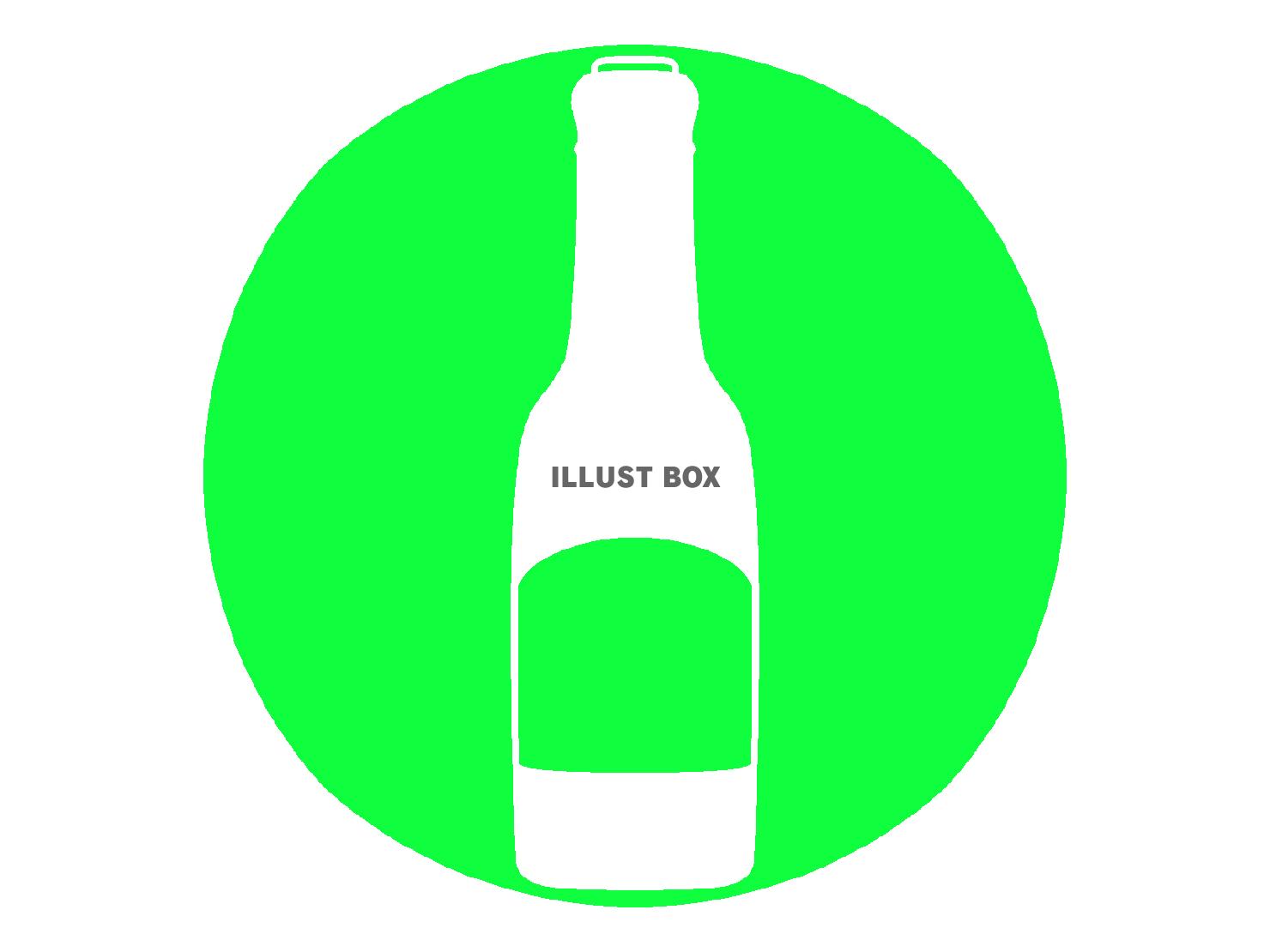 緑色のビール瓶のシルエットアイコン
